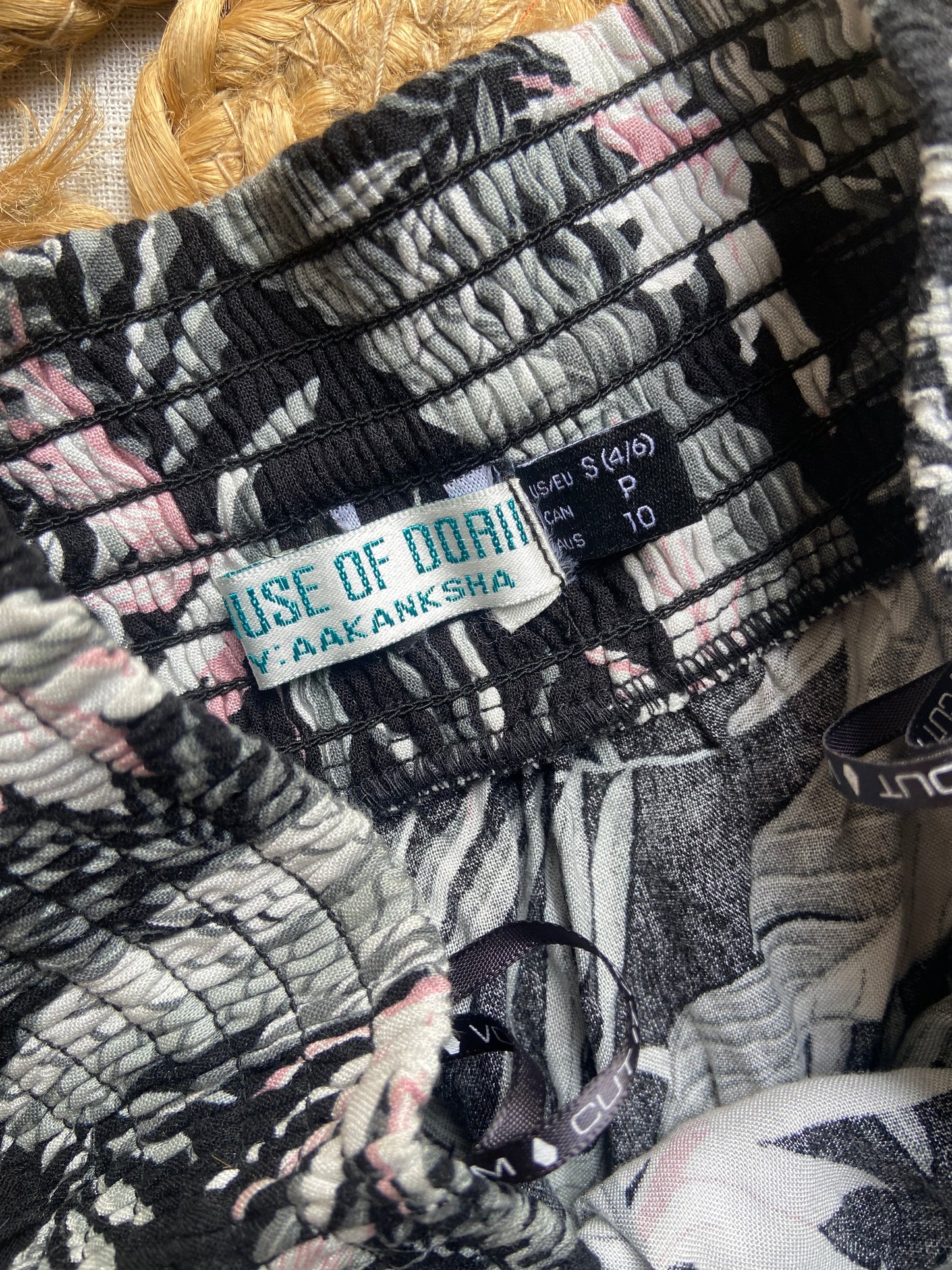 Women’s Black Tropical Print Layered Maxi Skirt