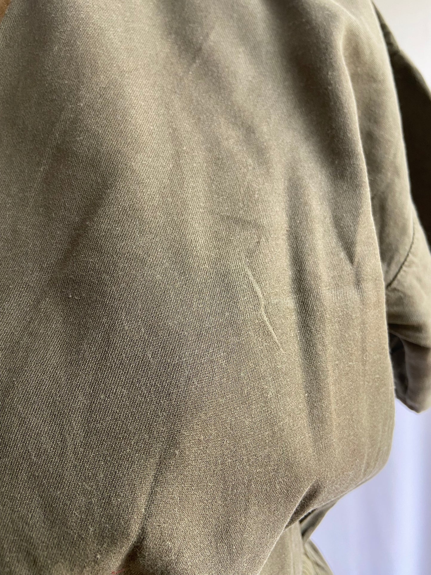 Olive Green Utility Jumpsuit with Elastic Waist and Front Pockets