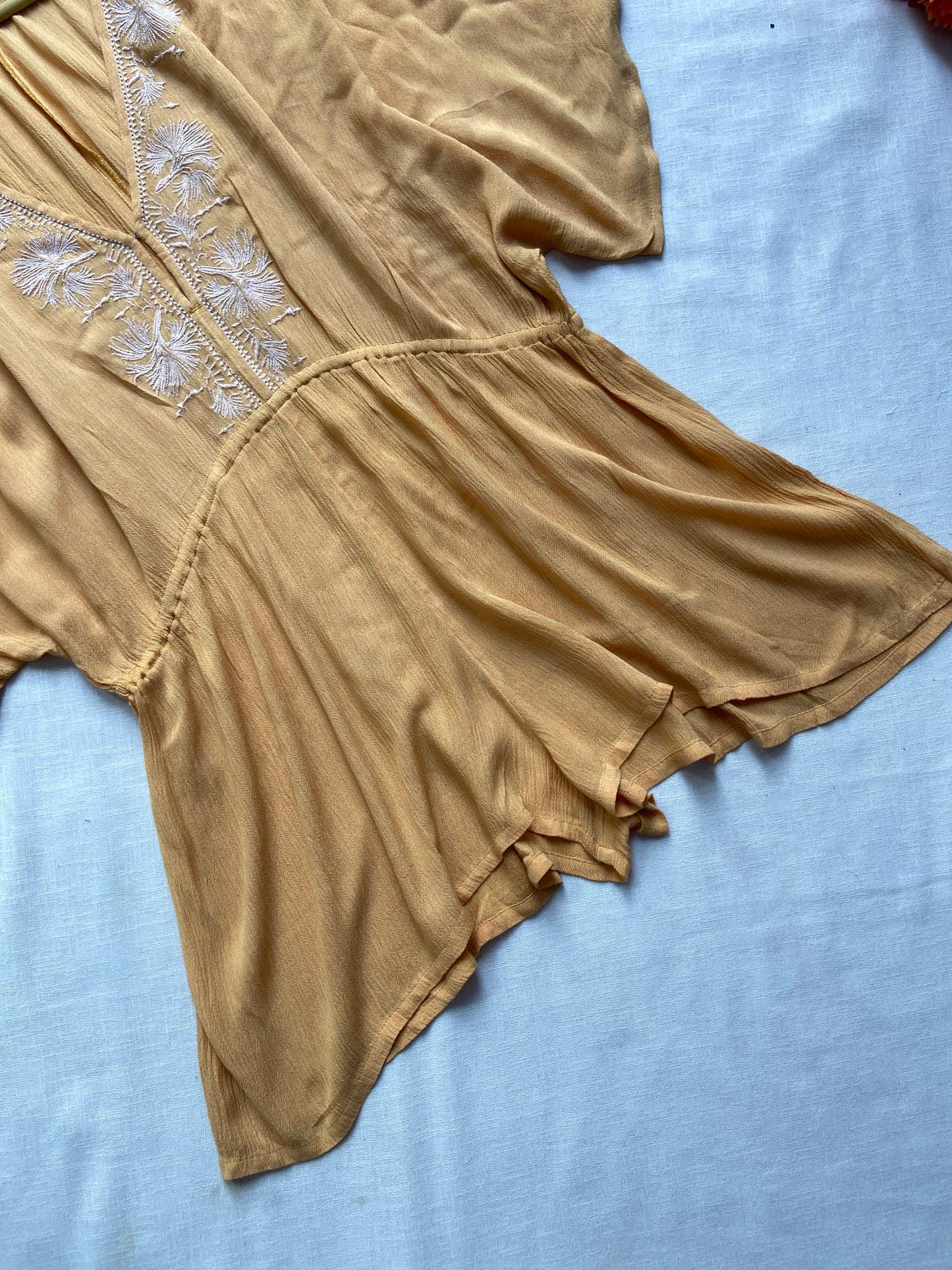 Mustard loose Fit Beach Romper