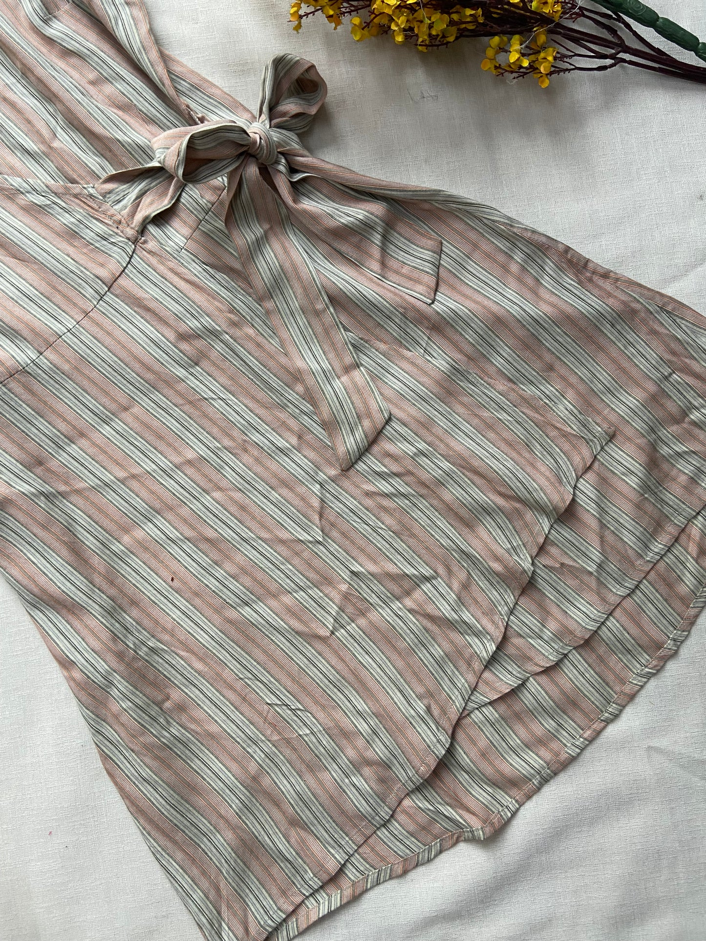 Striped Casual Tie-Waist Dress