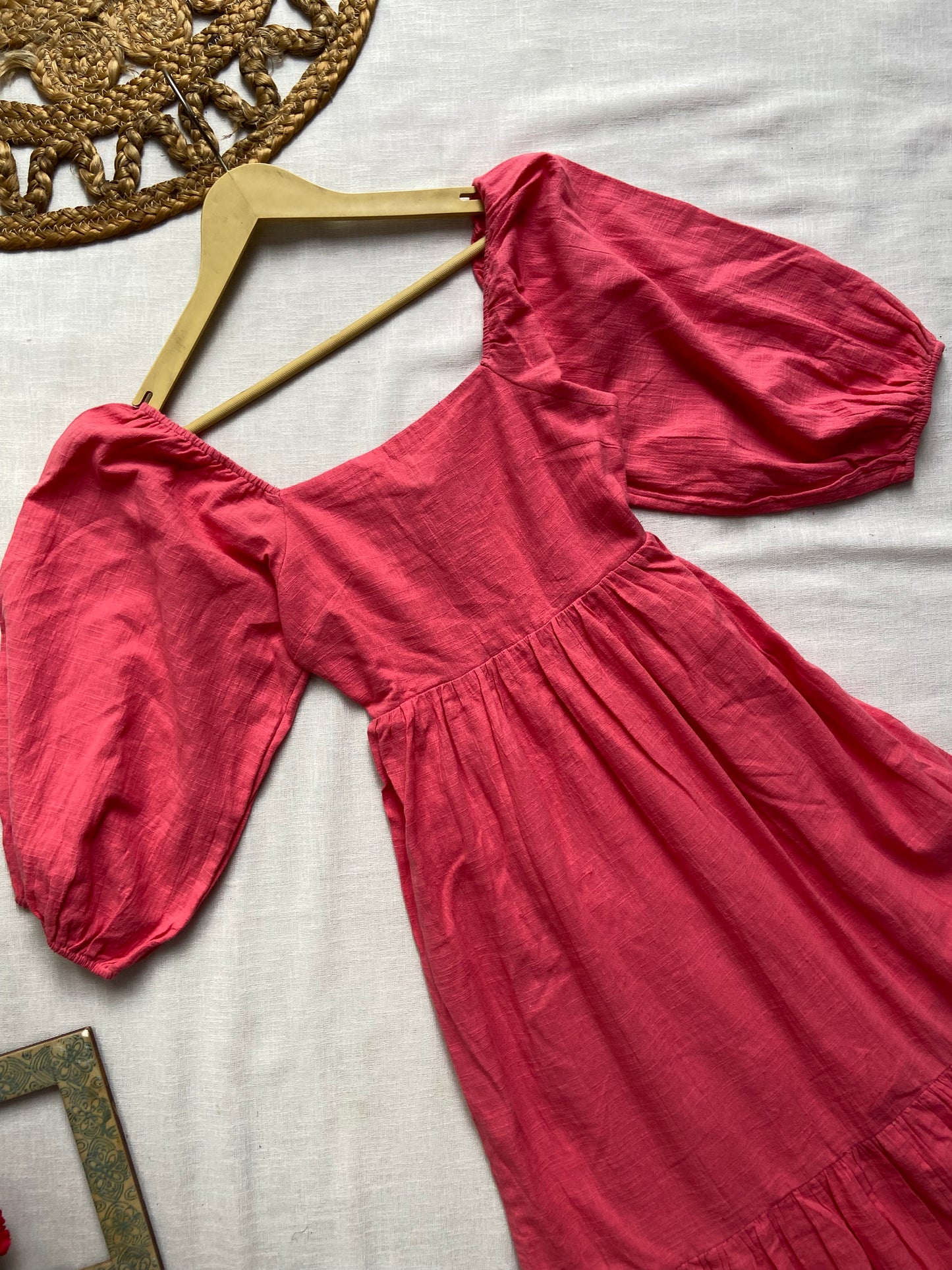 Puff Sleeve Tiered Maxi Dress