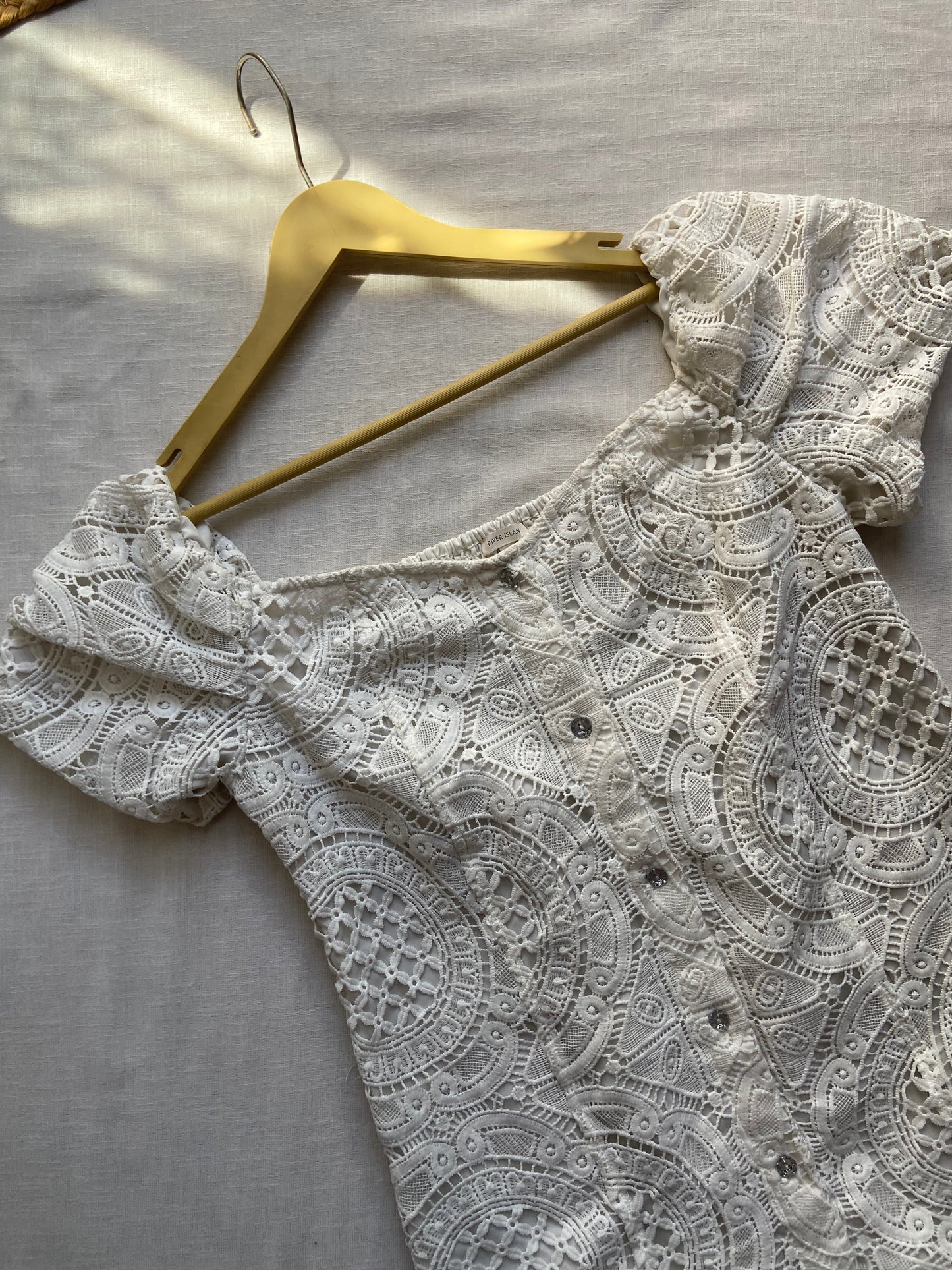 White Hacoba Button Down Mini Dress