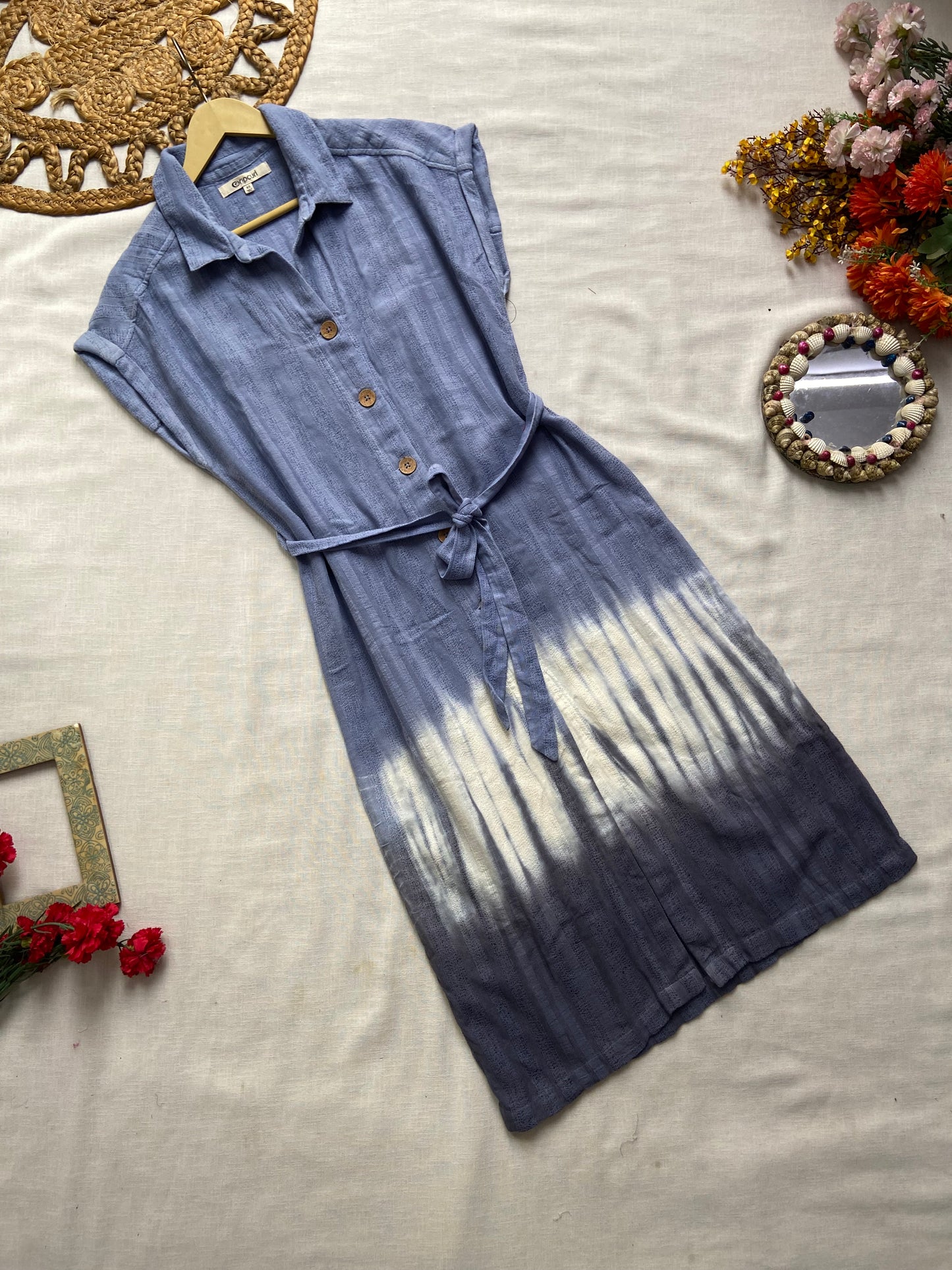 Blue Tye And Dye Maxi Dress