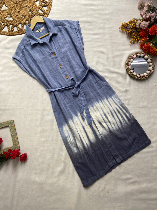 Blue Tye And Dye Maxi Dress