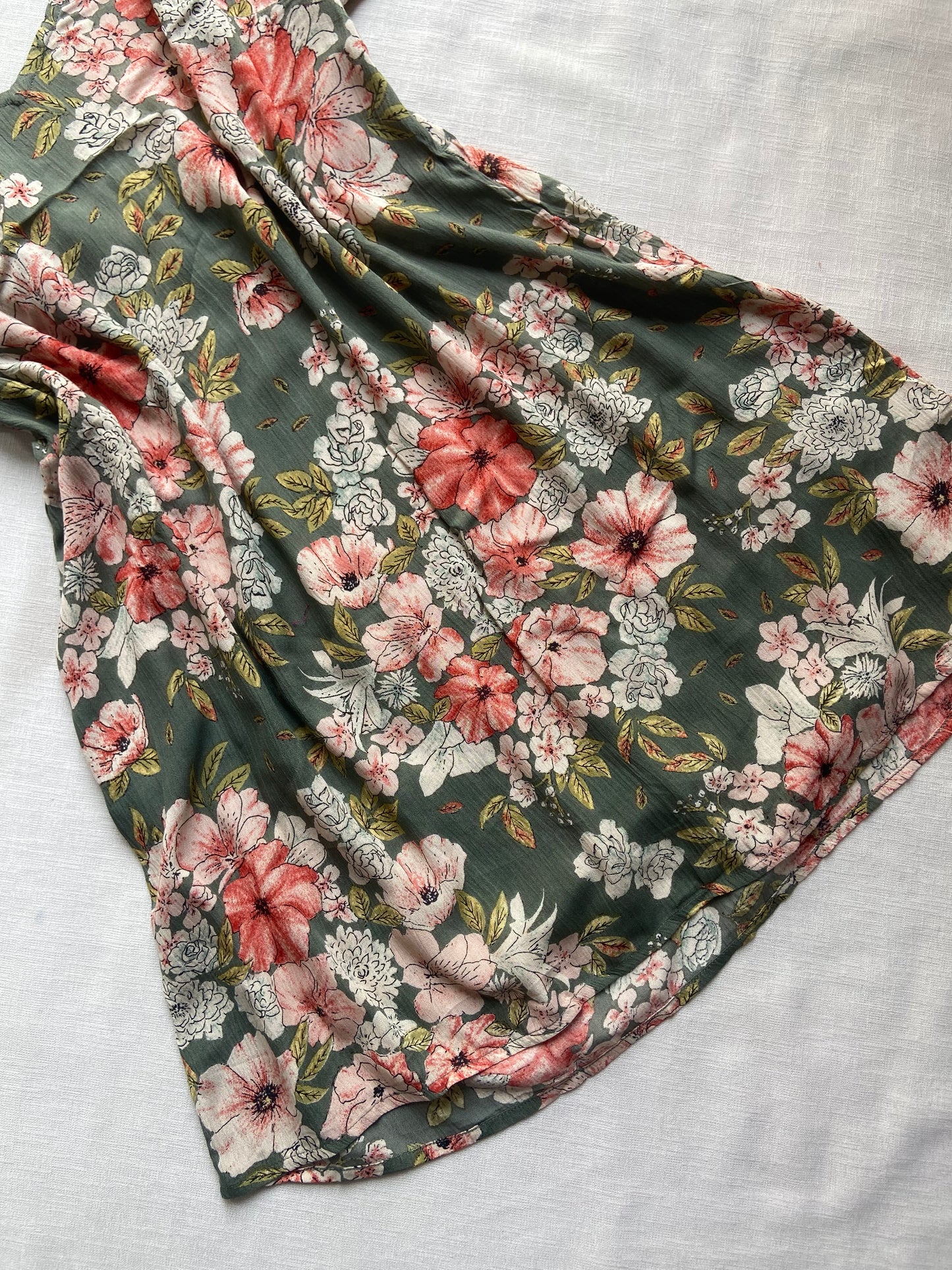 Green Floral Mini Dress