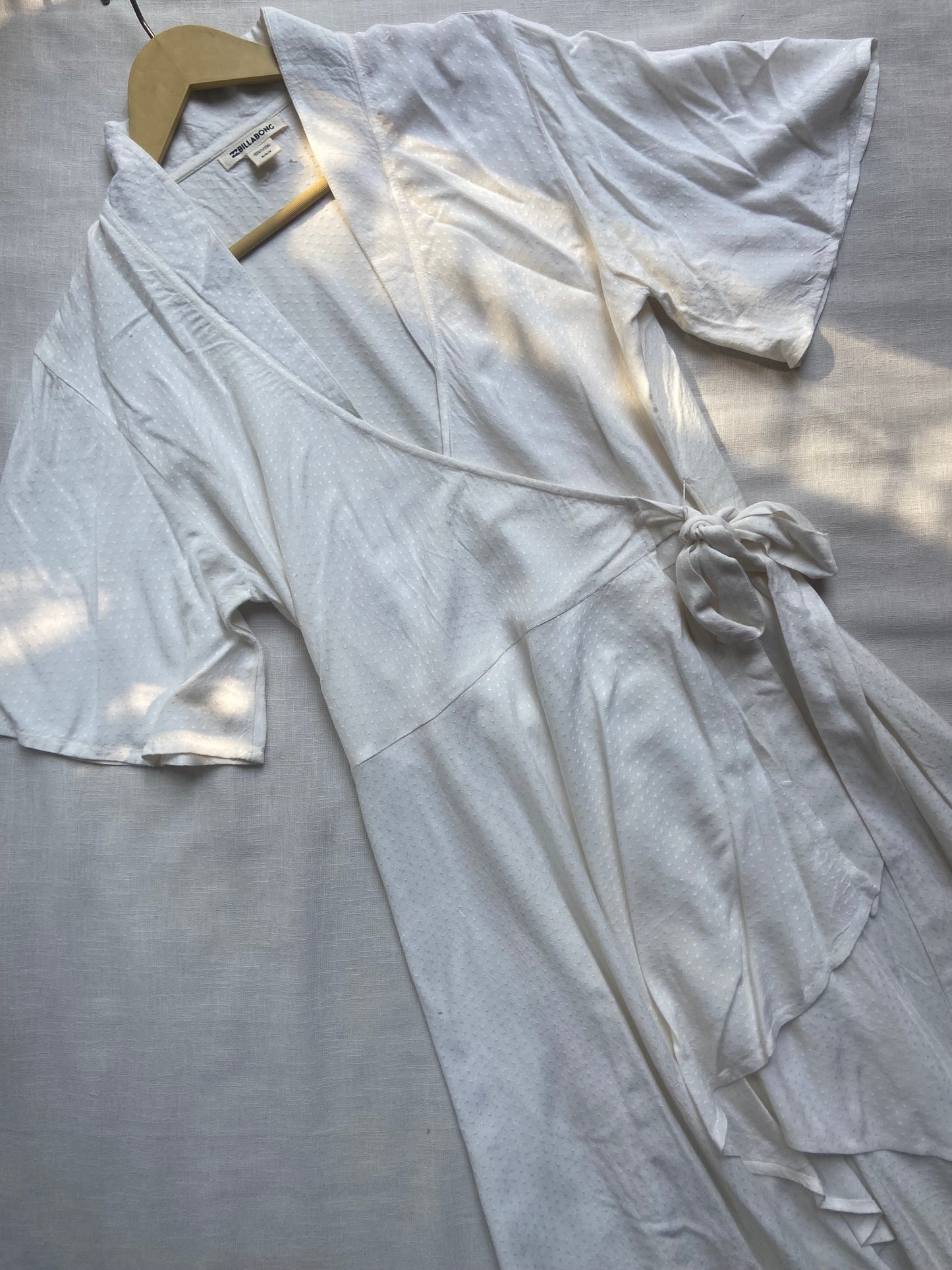 White Wrap-Style Ruffle Maxi Dress