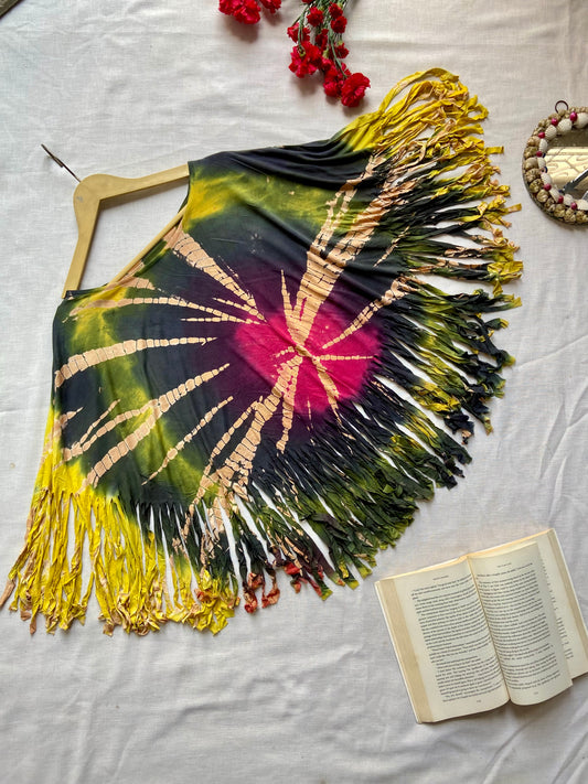 Bohemian Tie-Dye Fringe Top