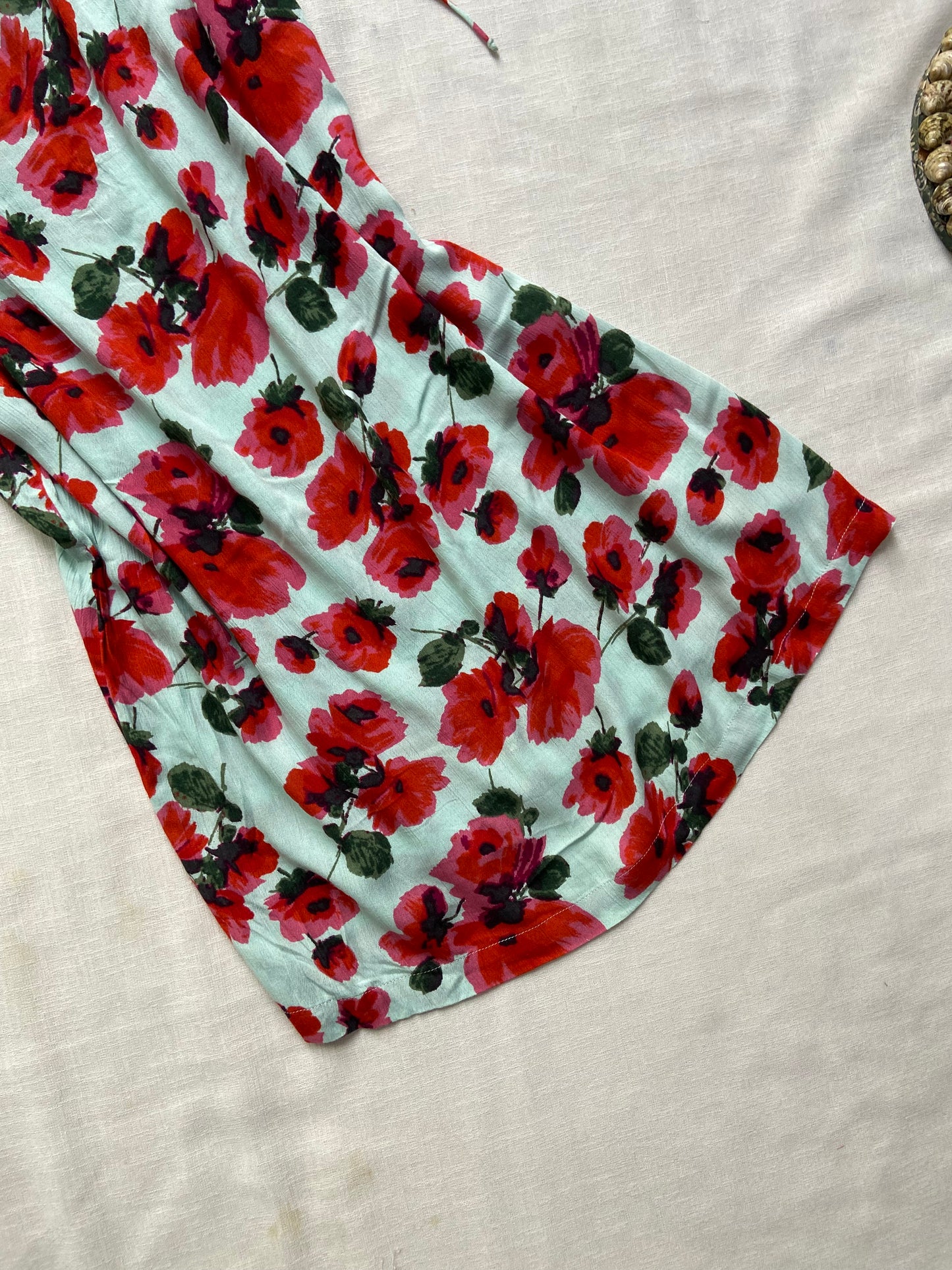 Sea Green Floral Mini Dress