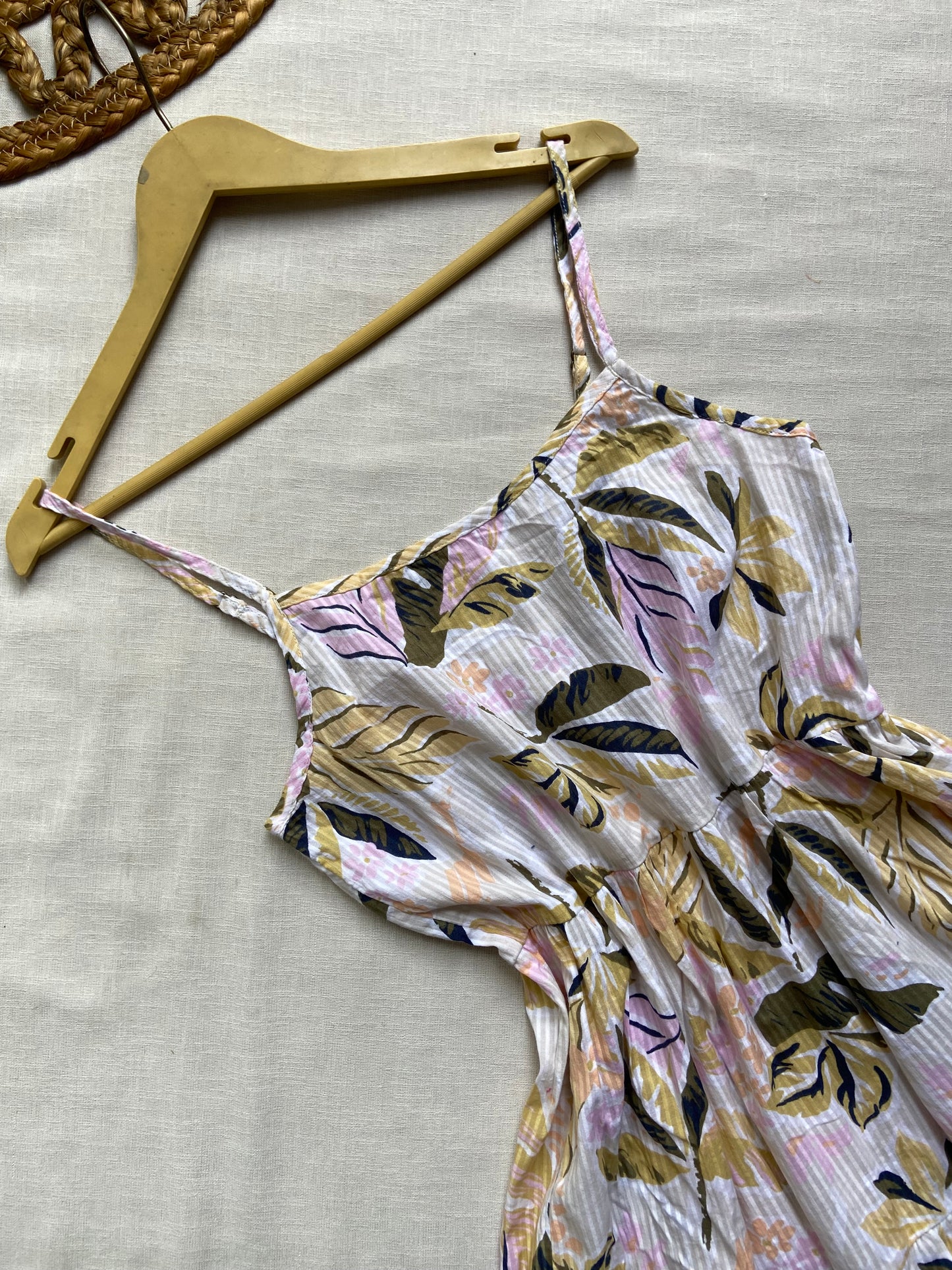 Stripe Print Floral Mini Dress