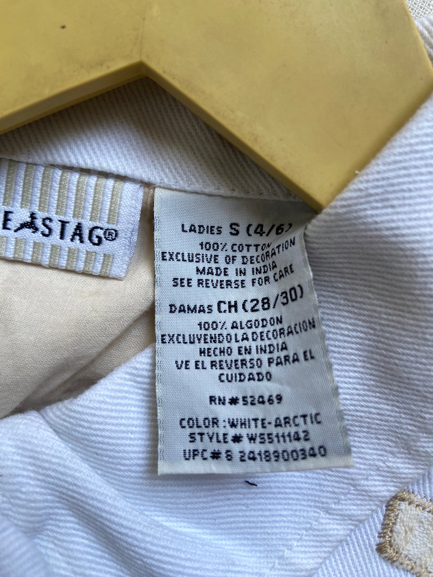 Women's White Denim Jacket with Boho Embroidered Designs