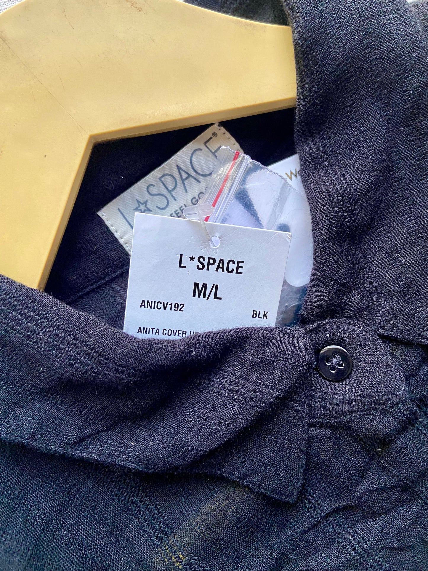 Black Button-Down Shirt Dress with Collar