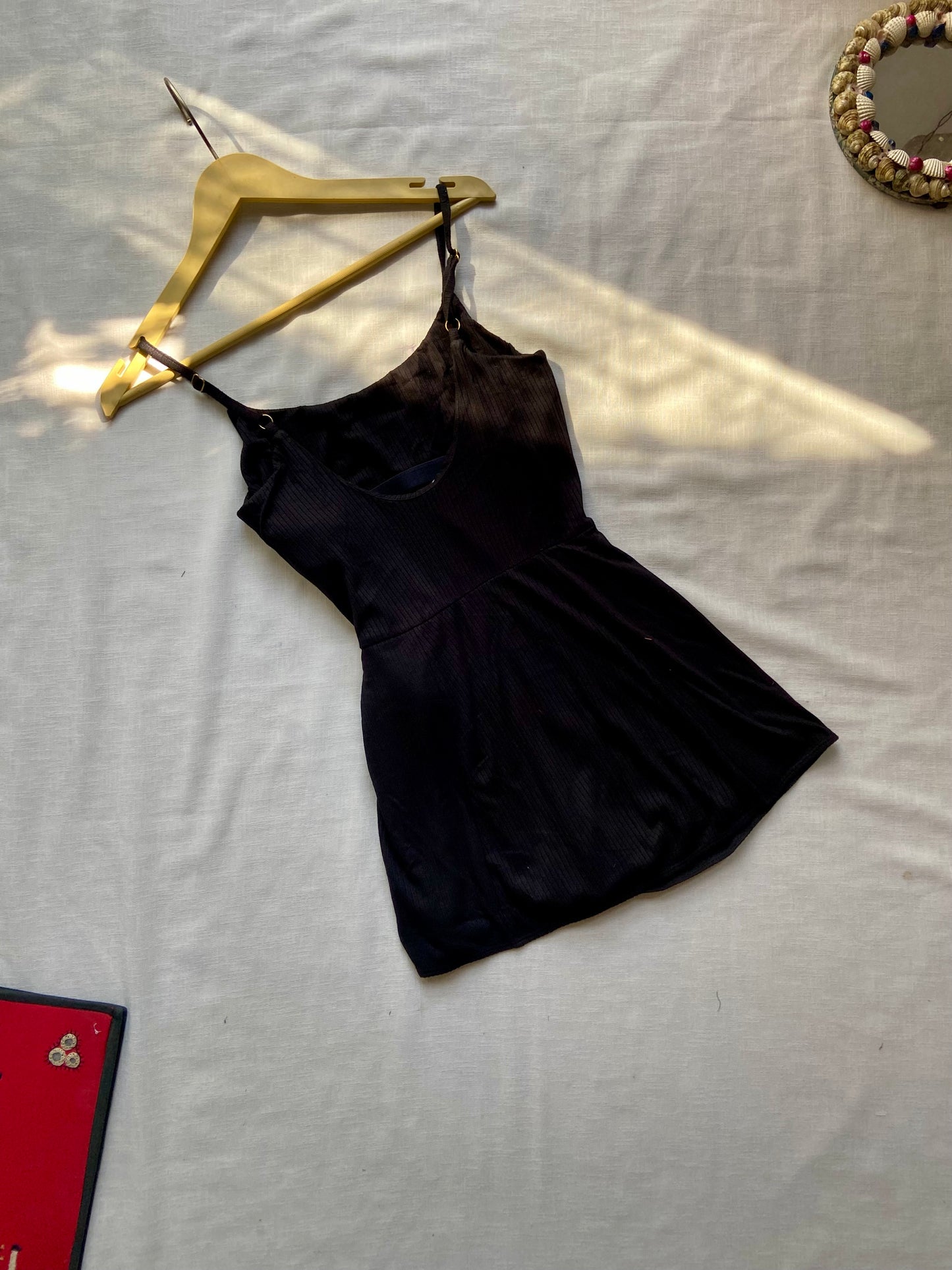 Black Spaghetti Strap Playsuit for Women