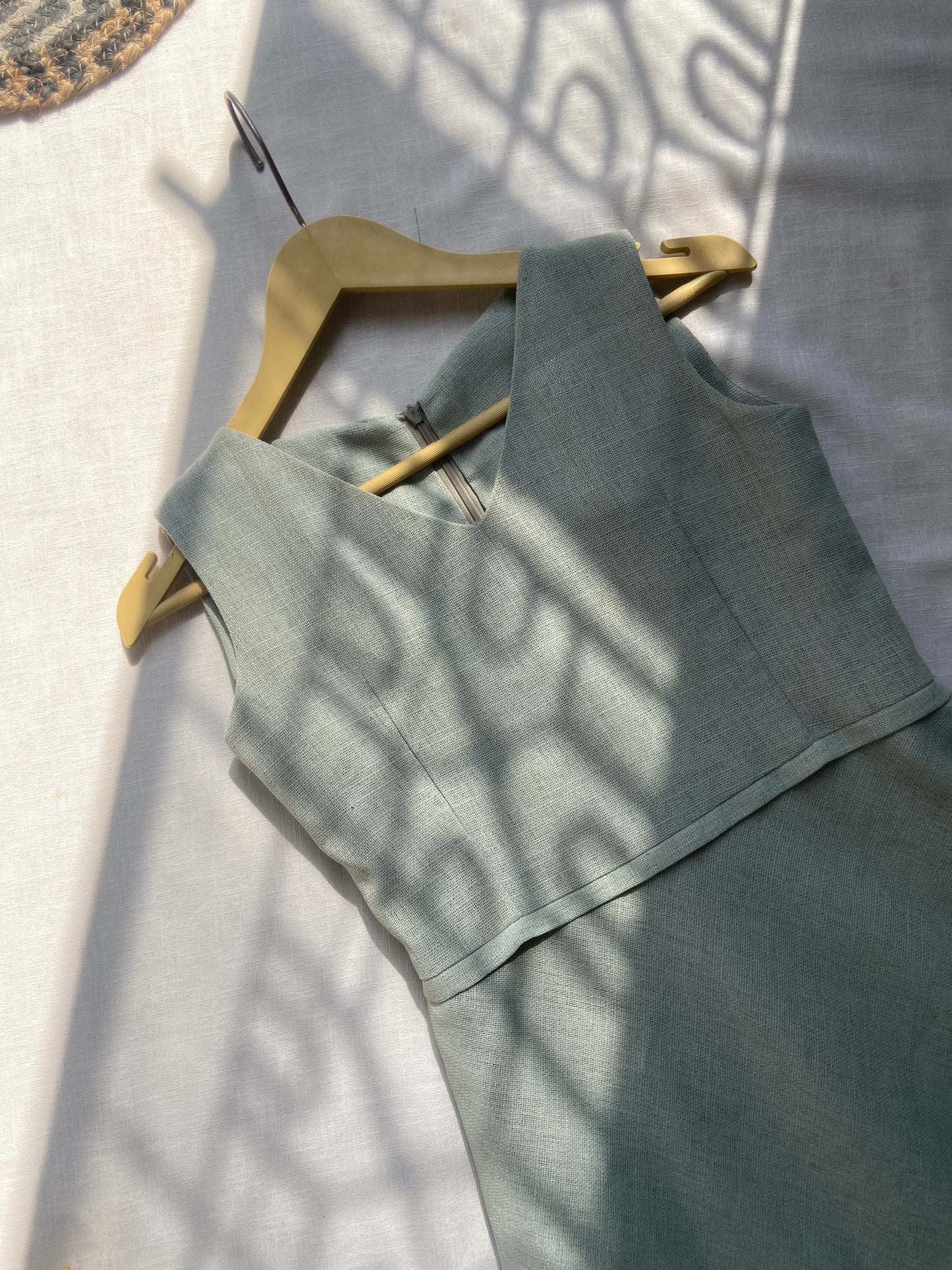 Sage Green Sleeveless Fit & Flare Dress