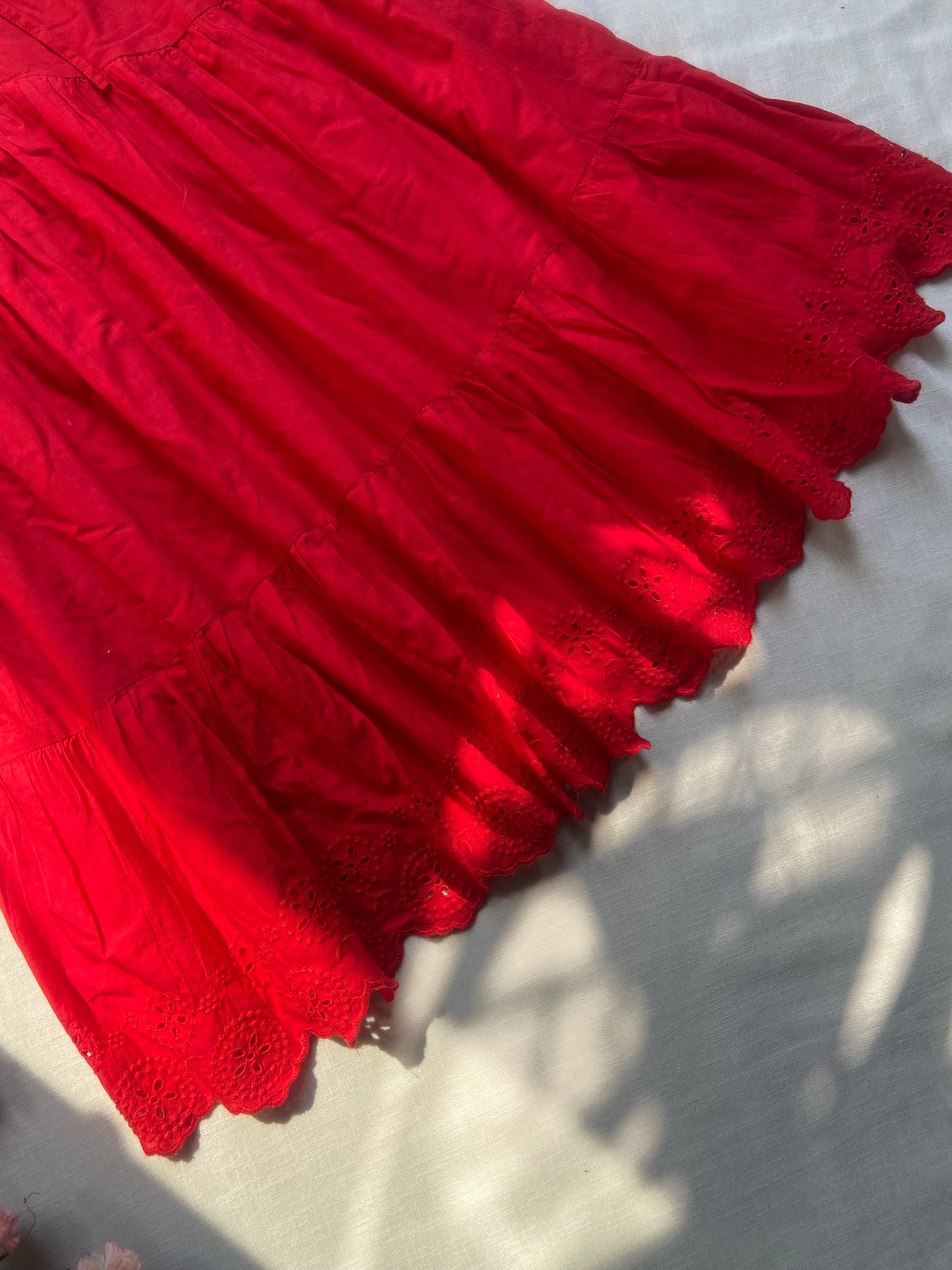 Crimson Petal Flare Mini Dress