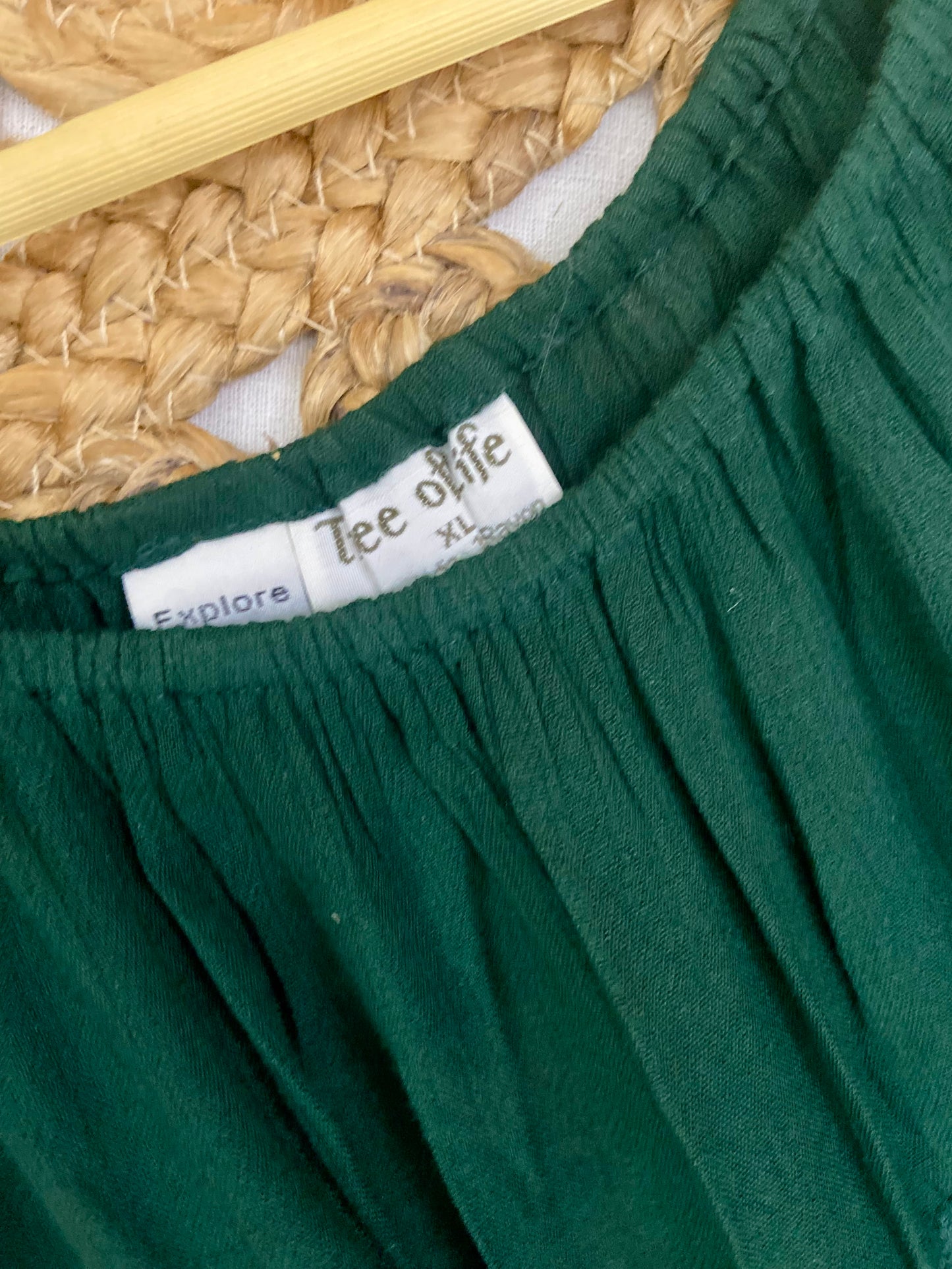 Women’s Dark Green Midi Dress with Lace Detailing