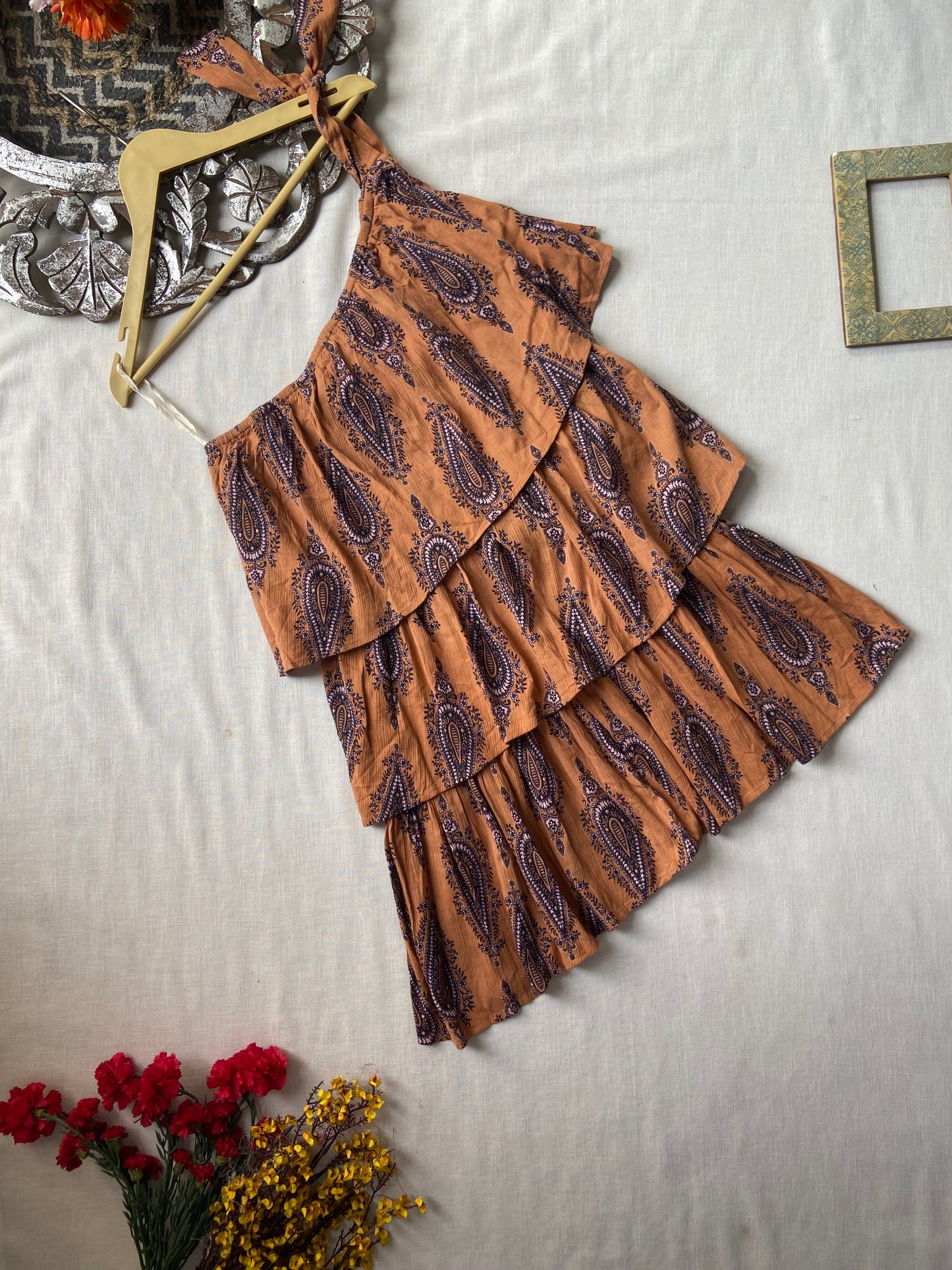 One shoulder boho dress