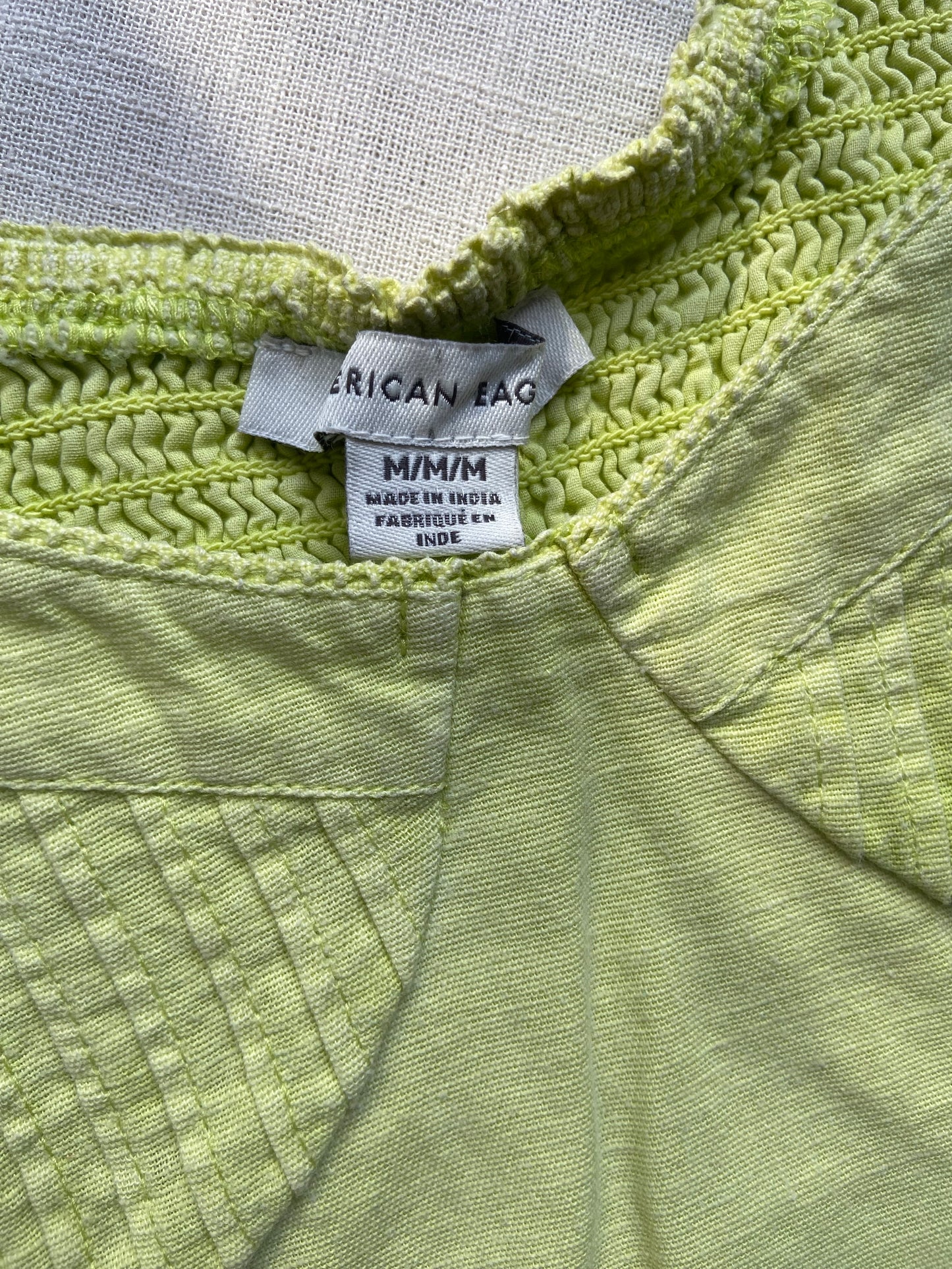 Textured Sleeveless Crop Top – Lime Green