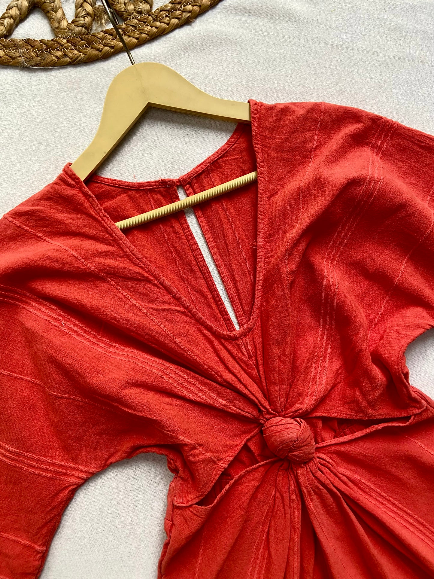 V NECK CUT OUT ROMPER