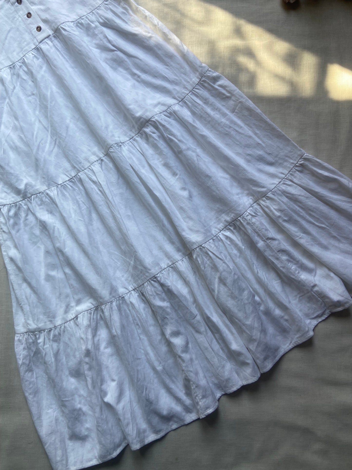 White Tiered Spaghetti Strap Maxi Dress