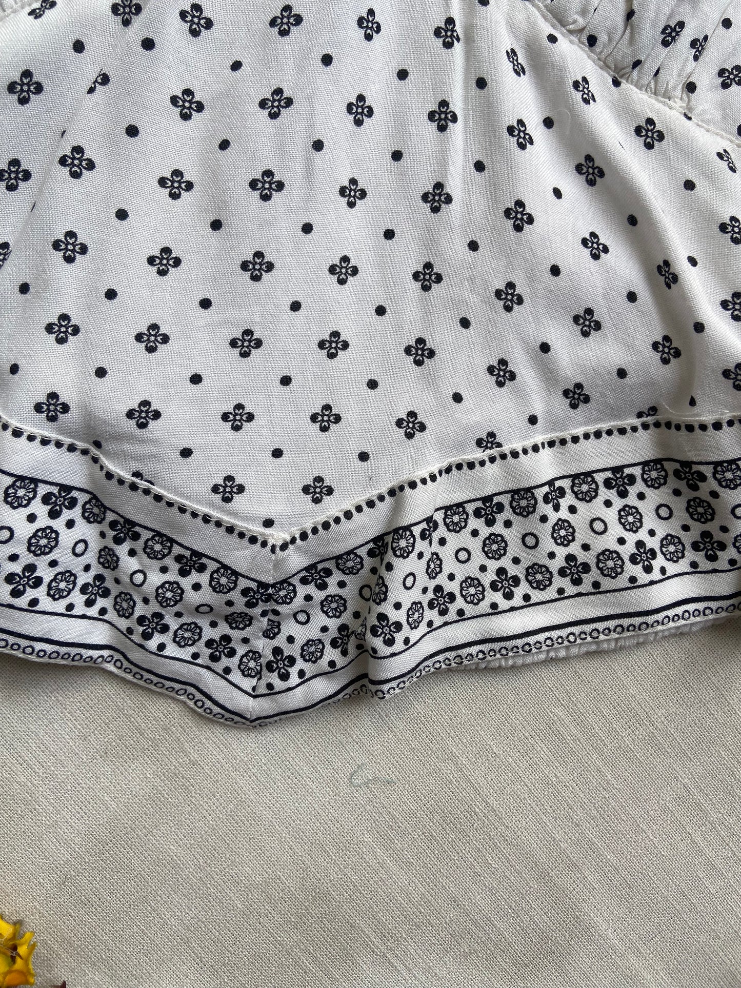 White Printed Crop Top