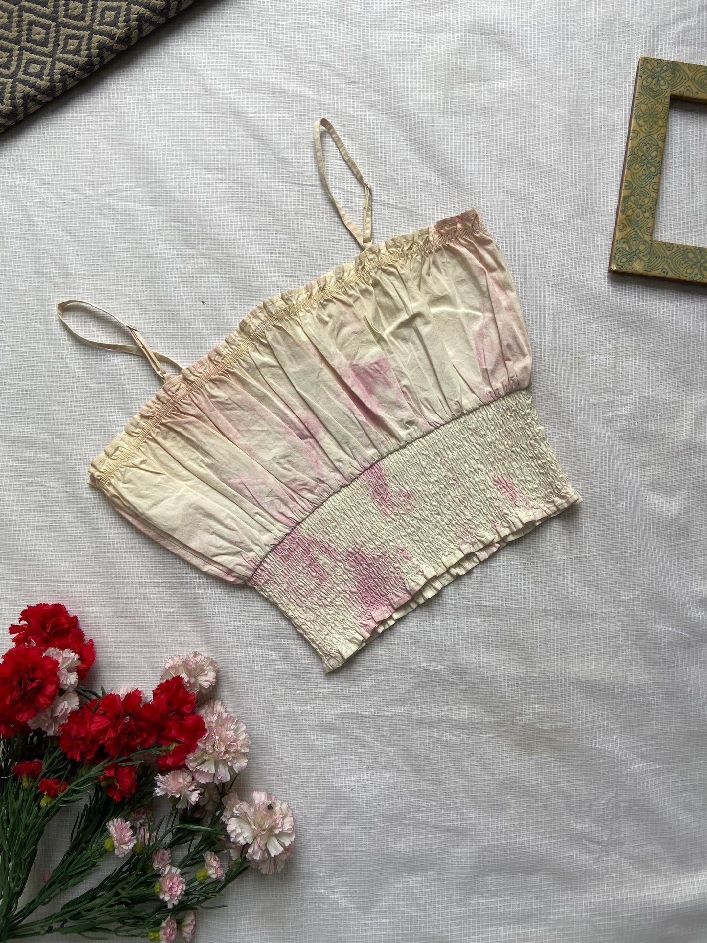 Elegant Smocked Crop Top with Adjustable Straps