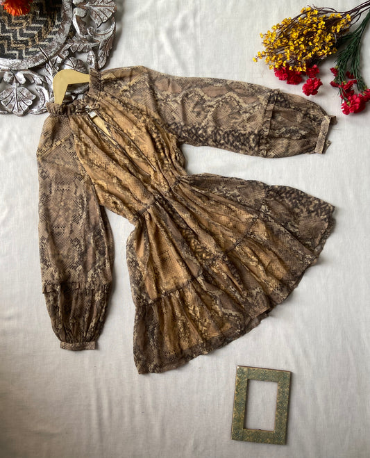 Animal print flared mini dress