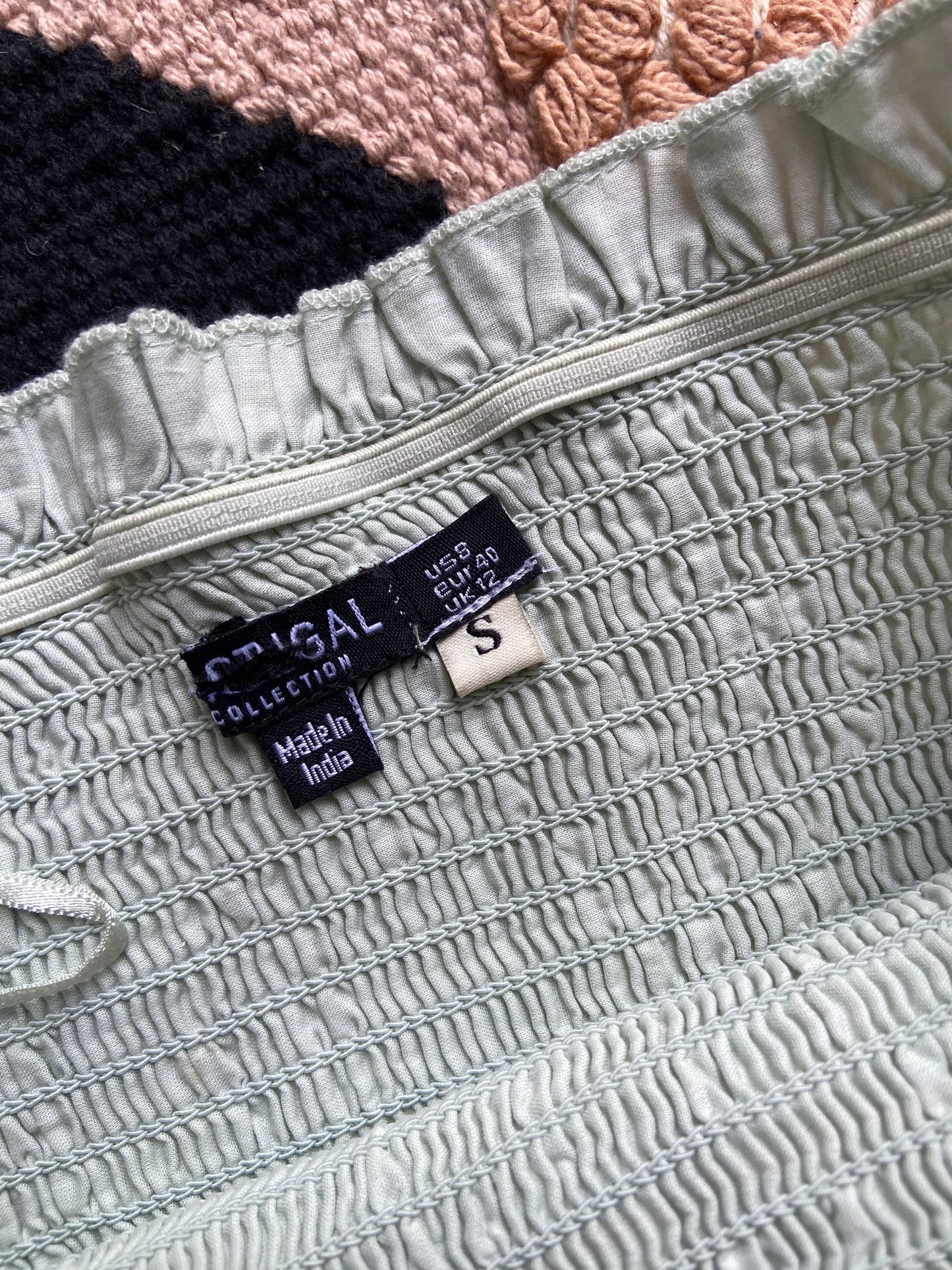 Women's Mint Green Smocked Tube Top with Ruffled Edges – Casual Summer Strapless Top