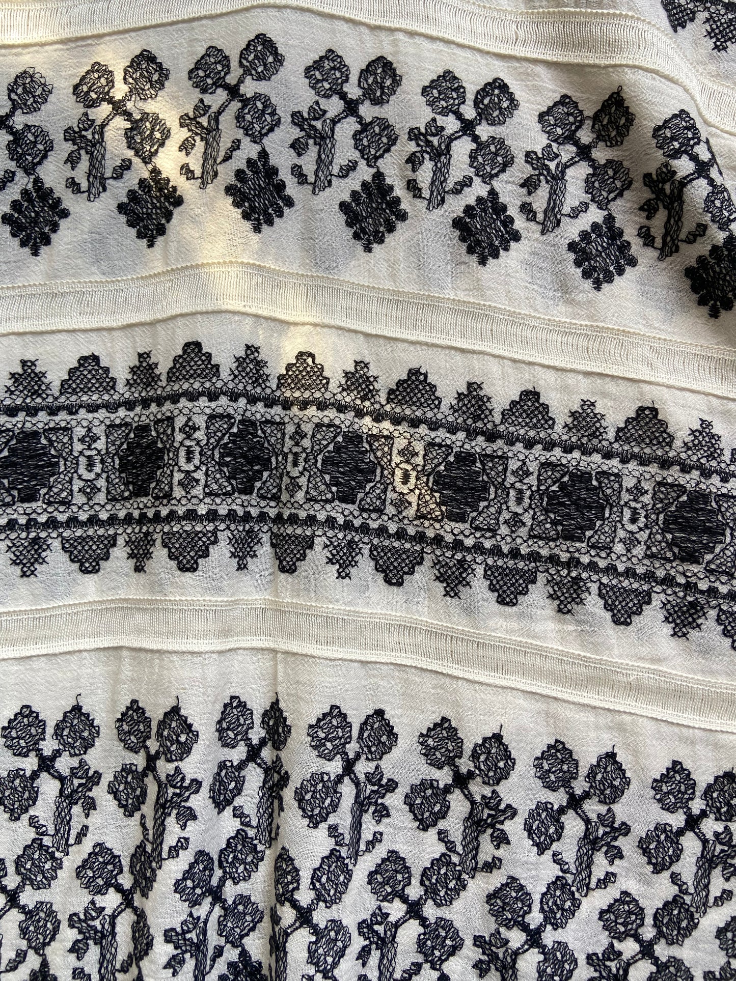 Women's White Striped A-Line Midi Skirt with Bow Belt