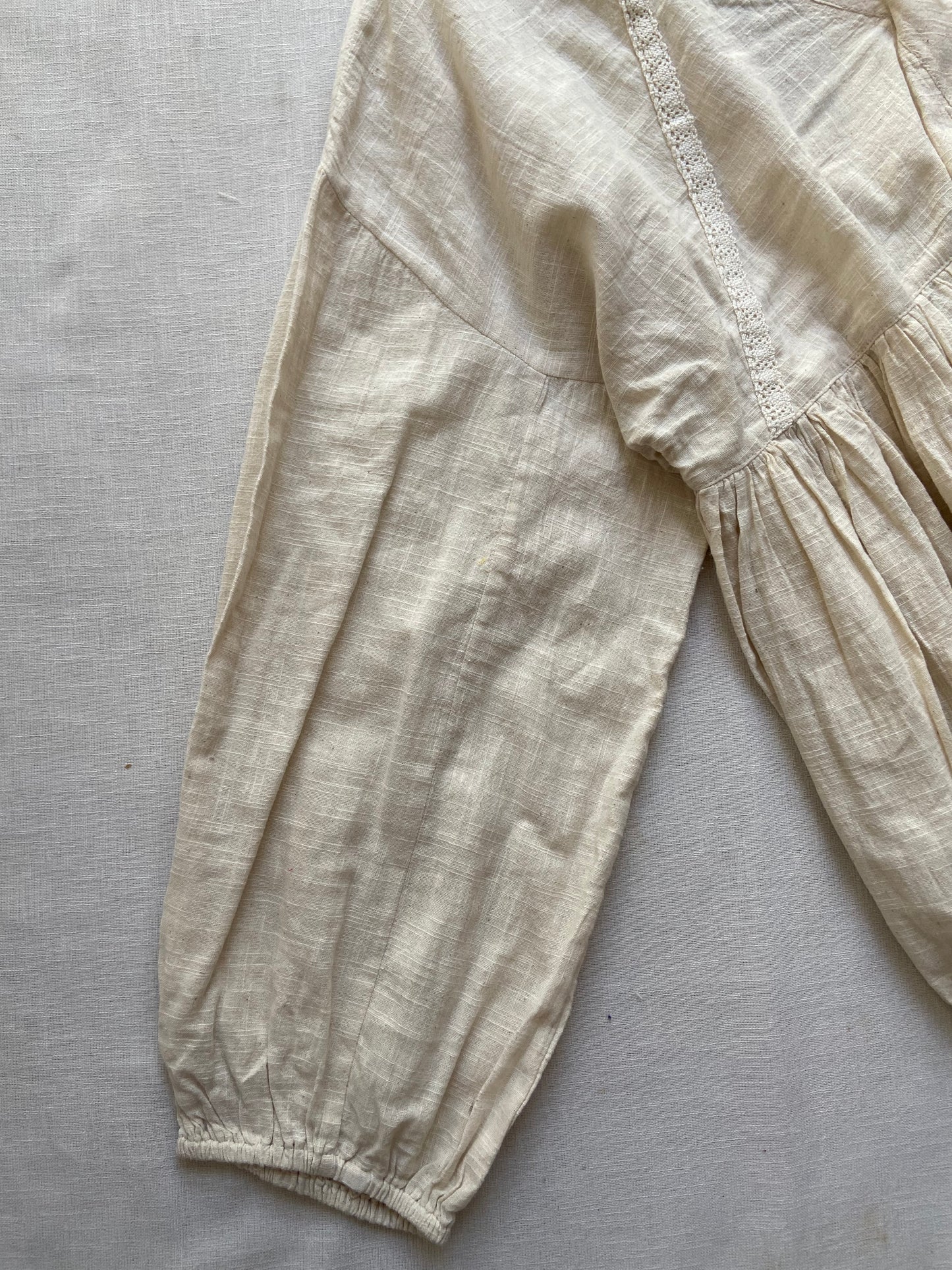 Off White V Neck Full Sleeve Top