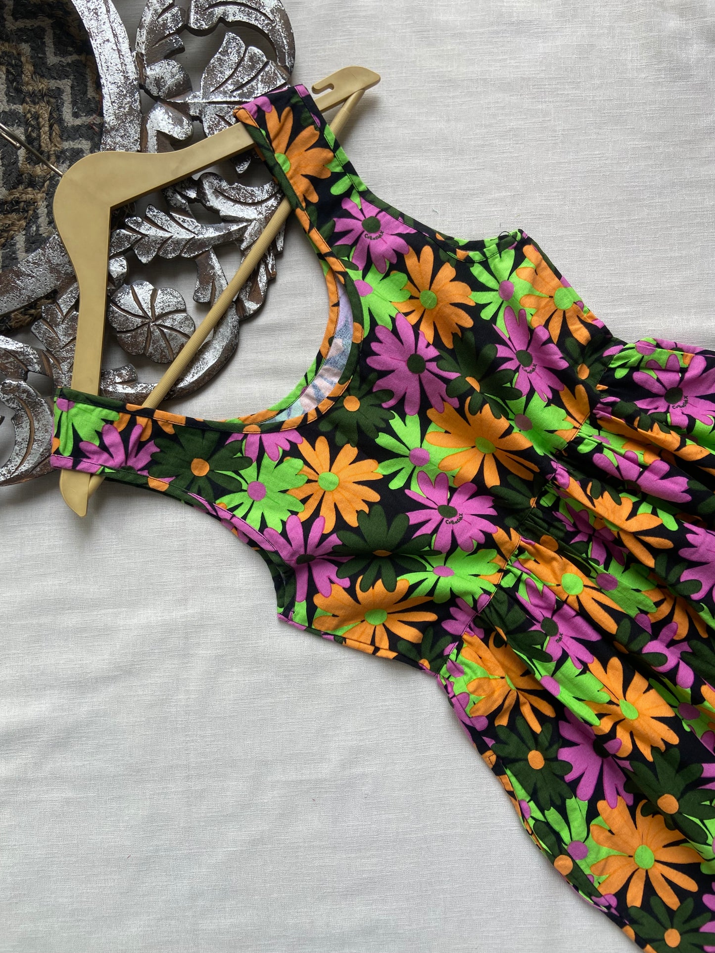 Black floral midi dress