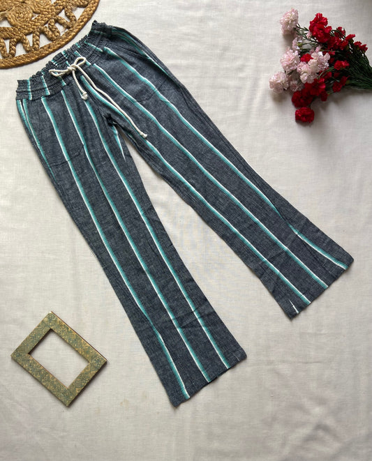 Green Stripe Print Pants