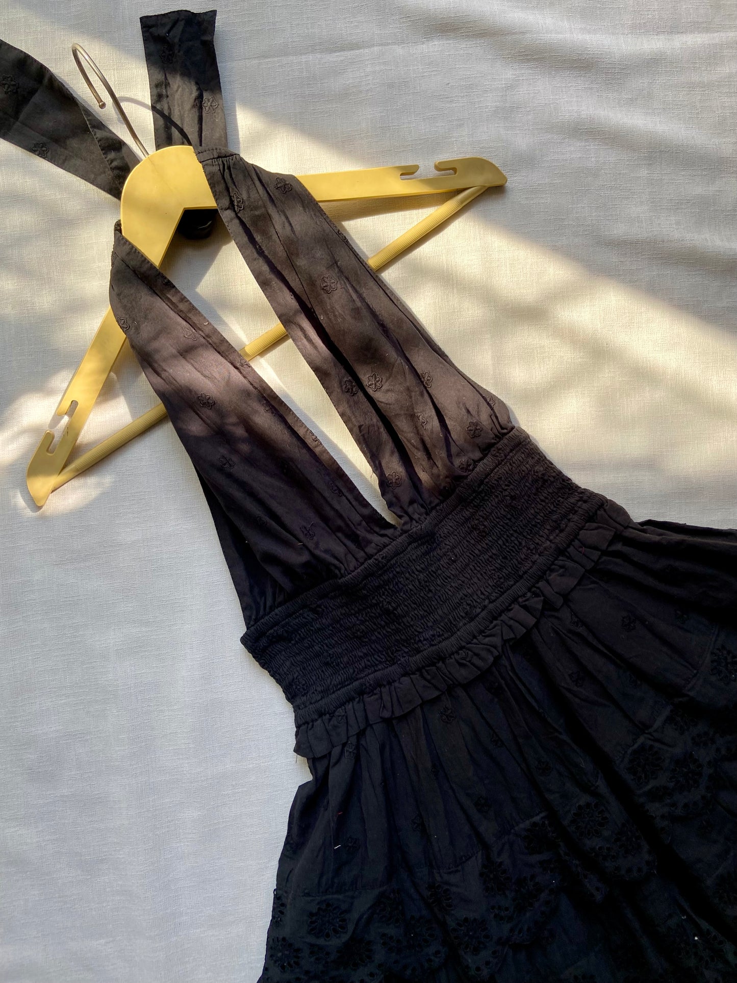 Black Tiered Halter Neck Dress