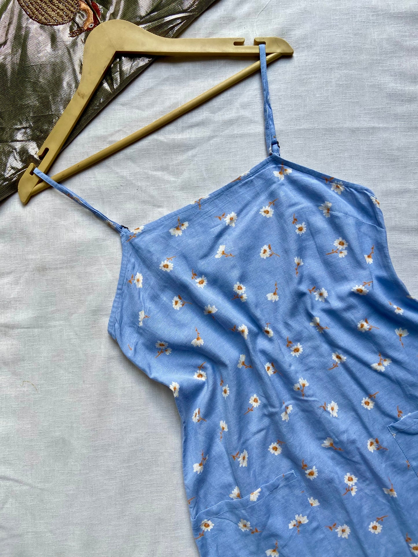 Blue Daisy Print Slip Dress