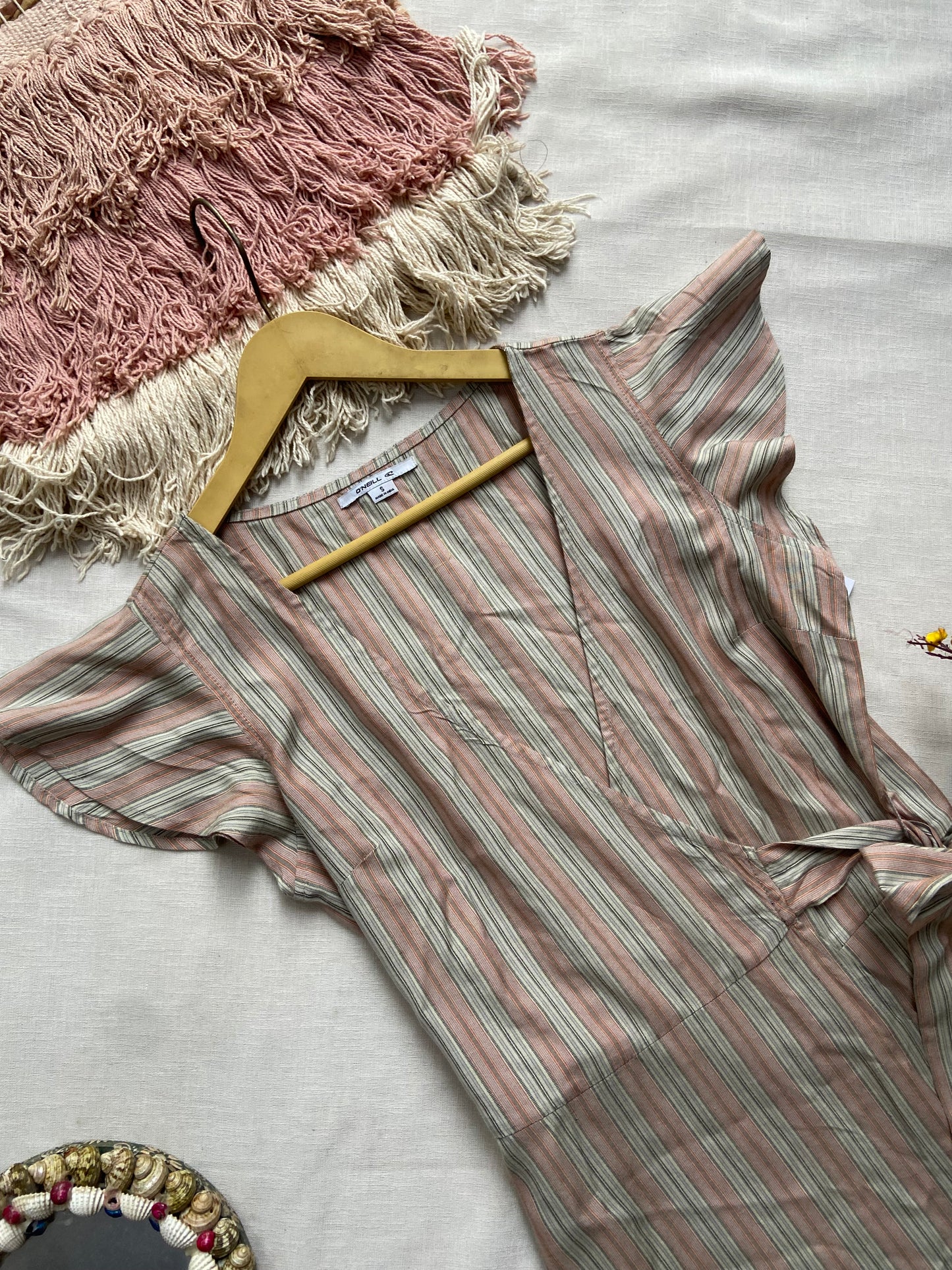 Striped Casual Tie-Waist Dress