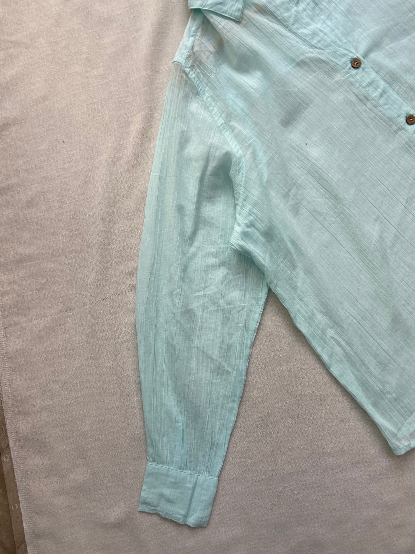 Light Blue Cotton Casual Shirt for Women