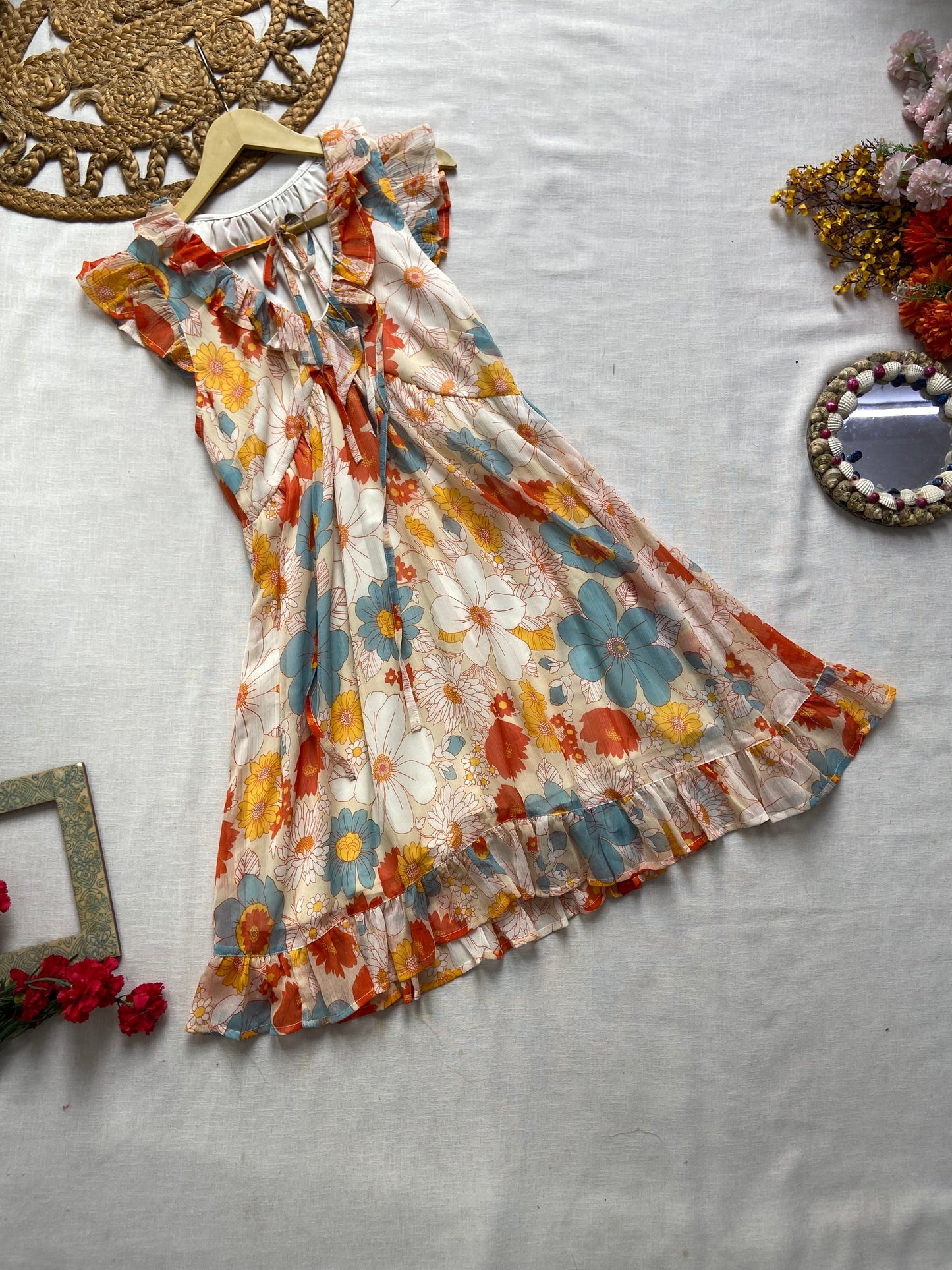 Multi Colour Floral Mini Dress