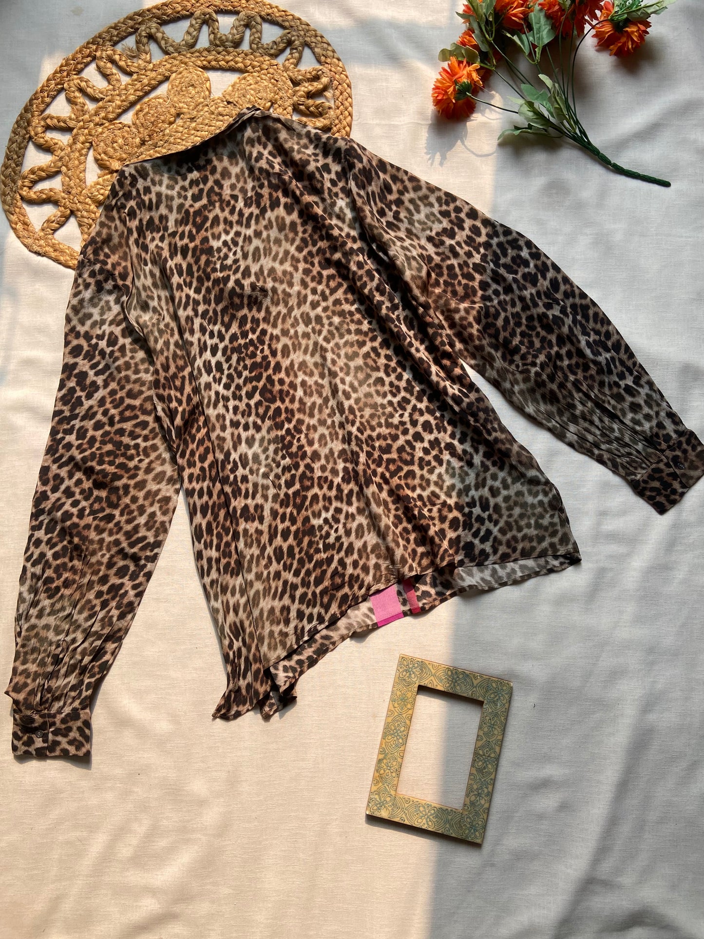Leopard Print Long Sleeve Shirt for Women