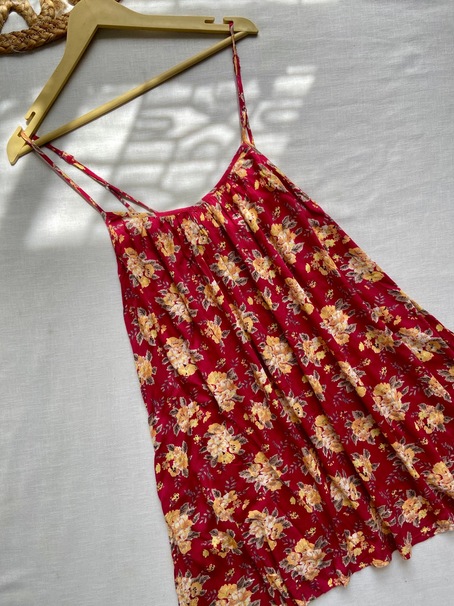 Red Floral Beach Mini Dress