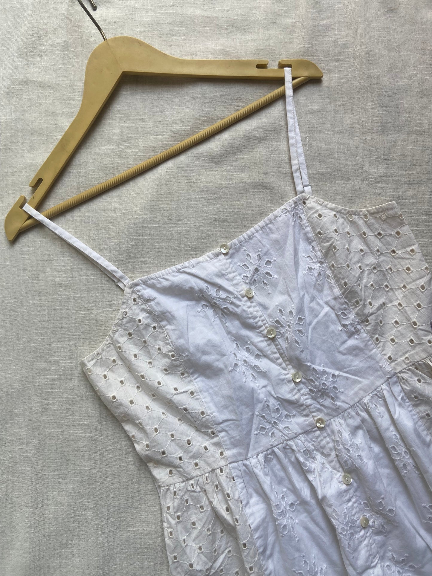 Pearl Meadow Eyelet Mini Dress