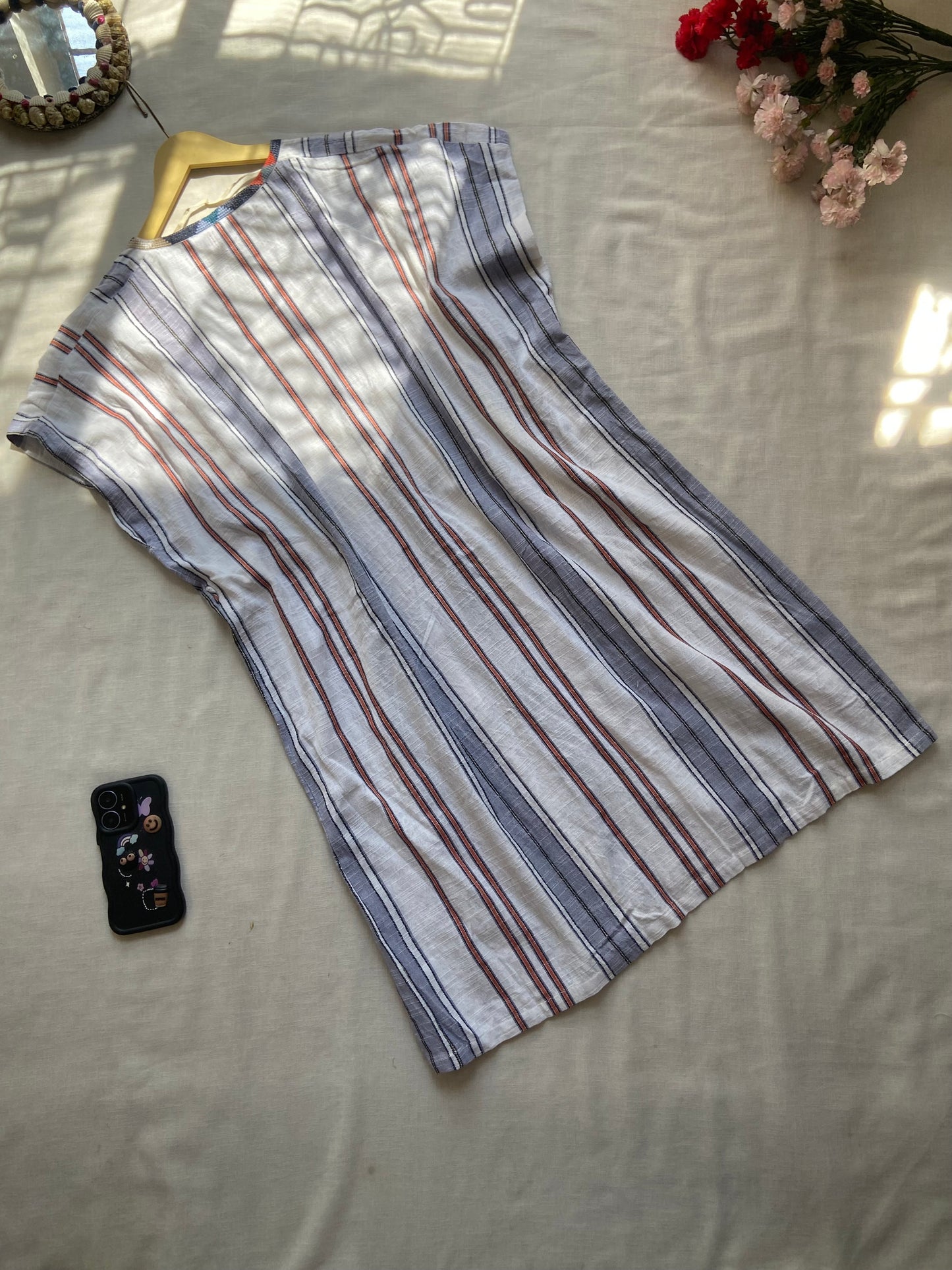 Women's Striped Cotton Kaftan Top