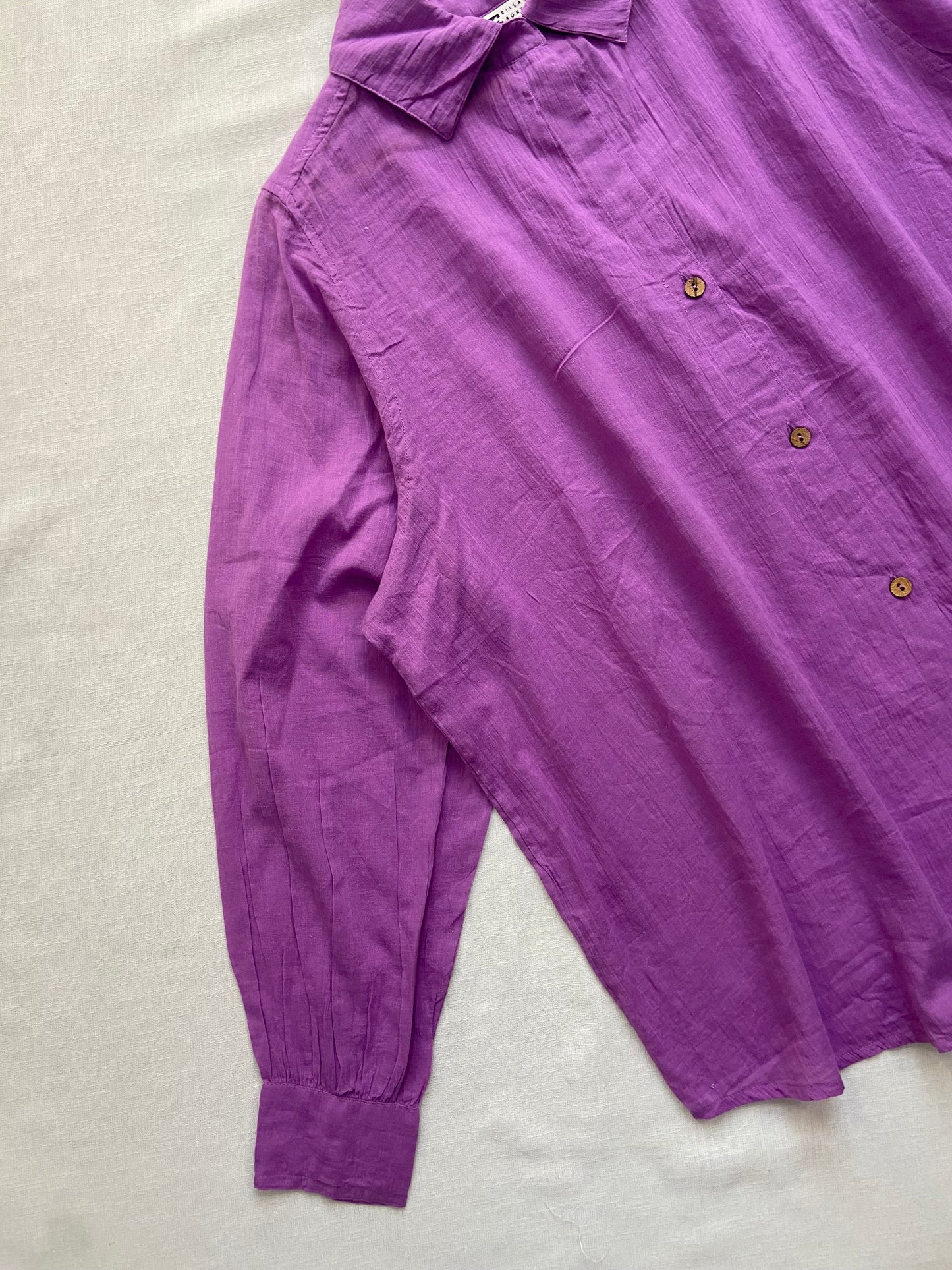 Violet Aura Bow-Collar Shirt