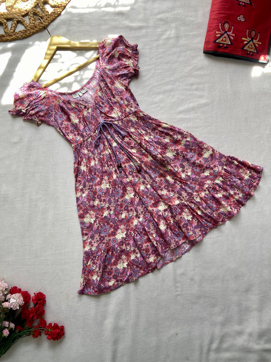 Pink Floral Mini Dress