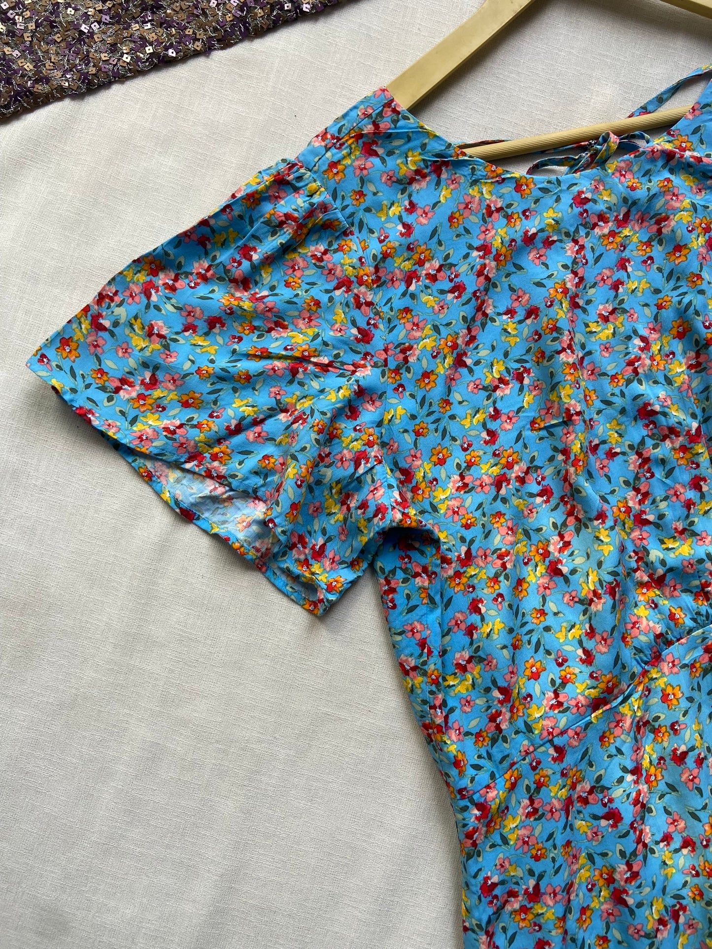 Blue Floral Summer Dress