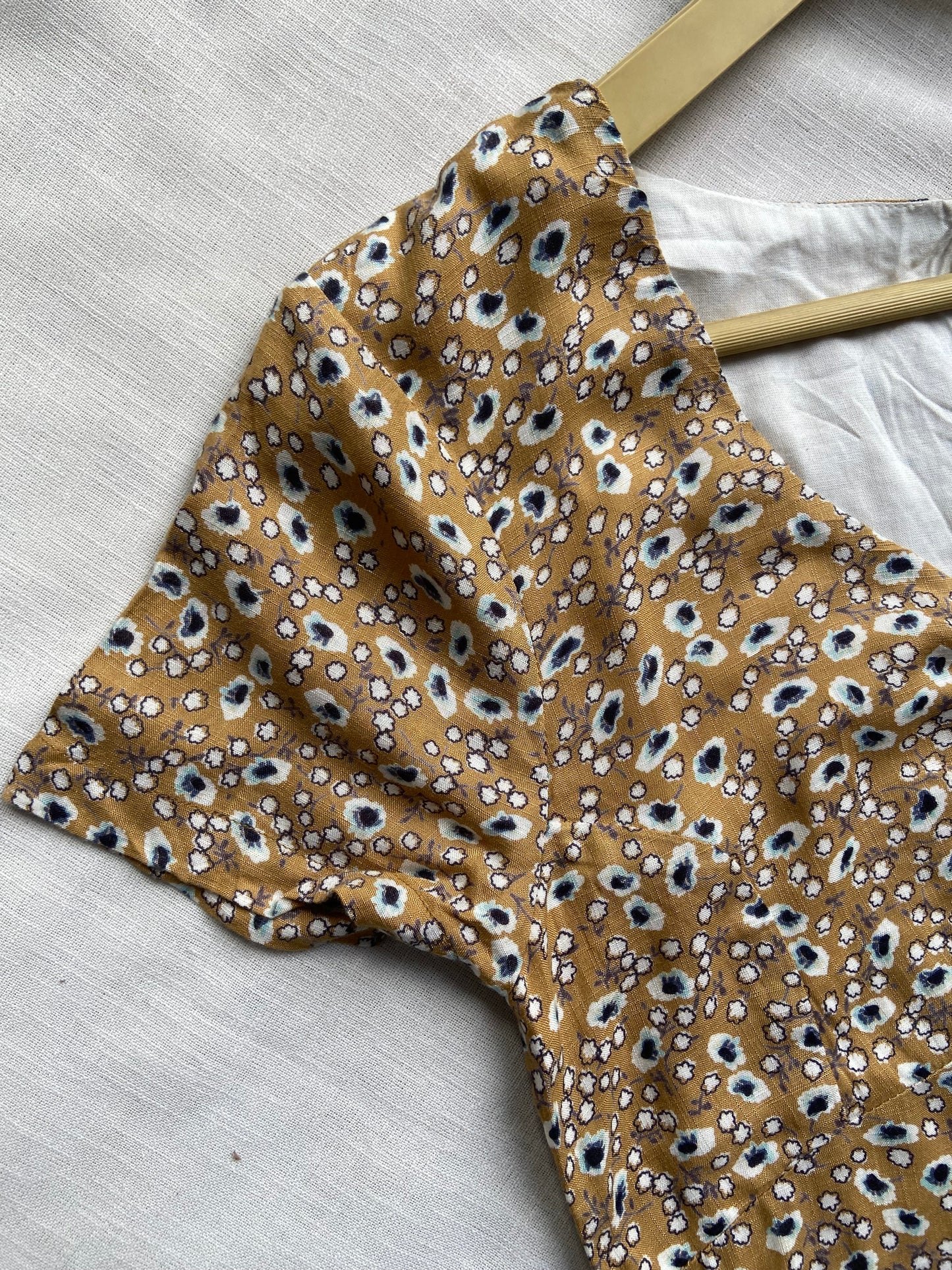 Mustard printed Mini Dress