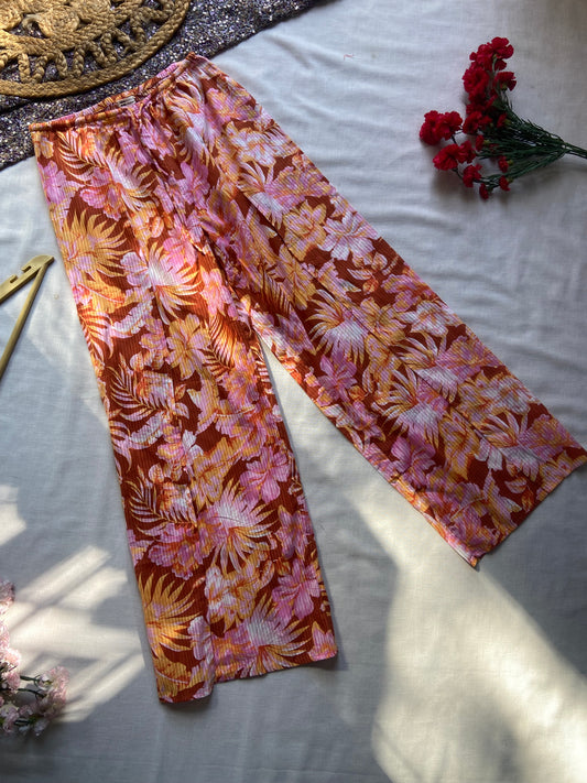 Women's Tropical Floral Wide-Leg Pants