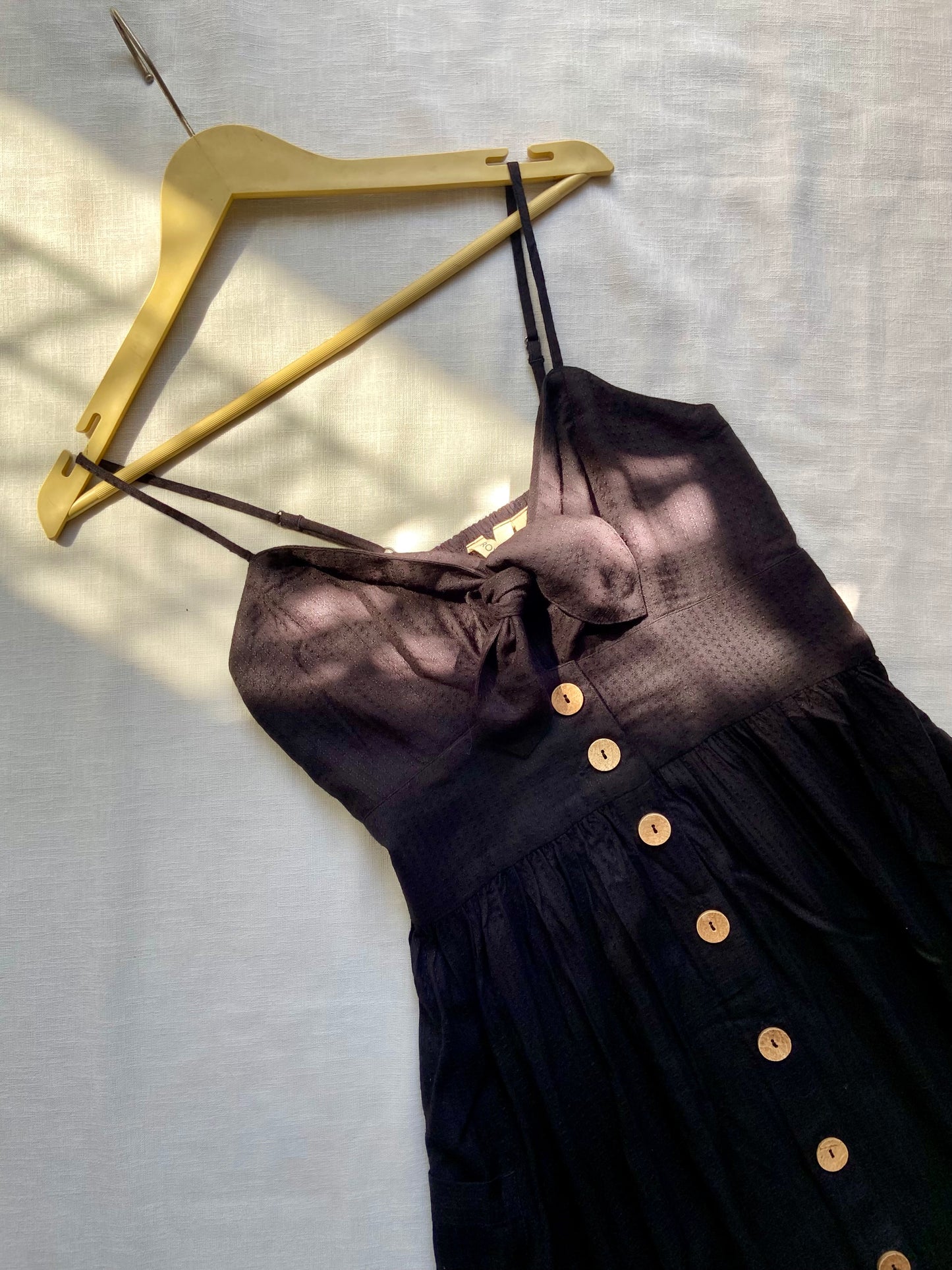 Noir Charm Button-Down Mini Dress