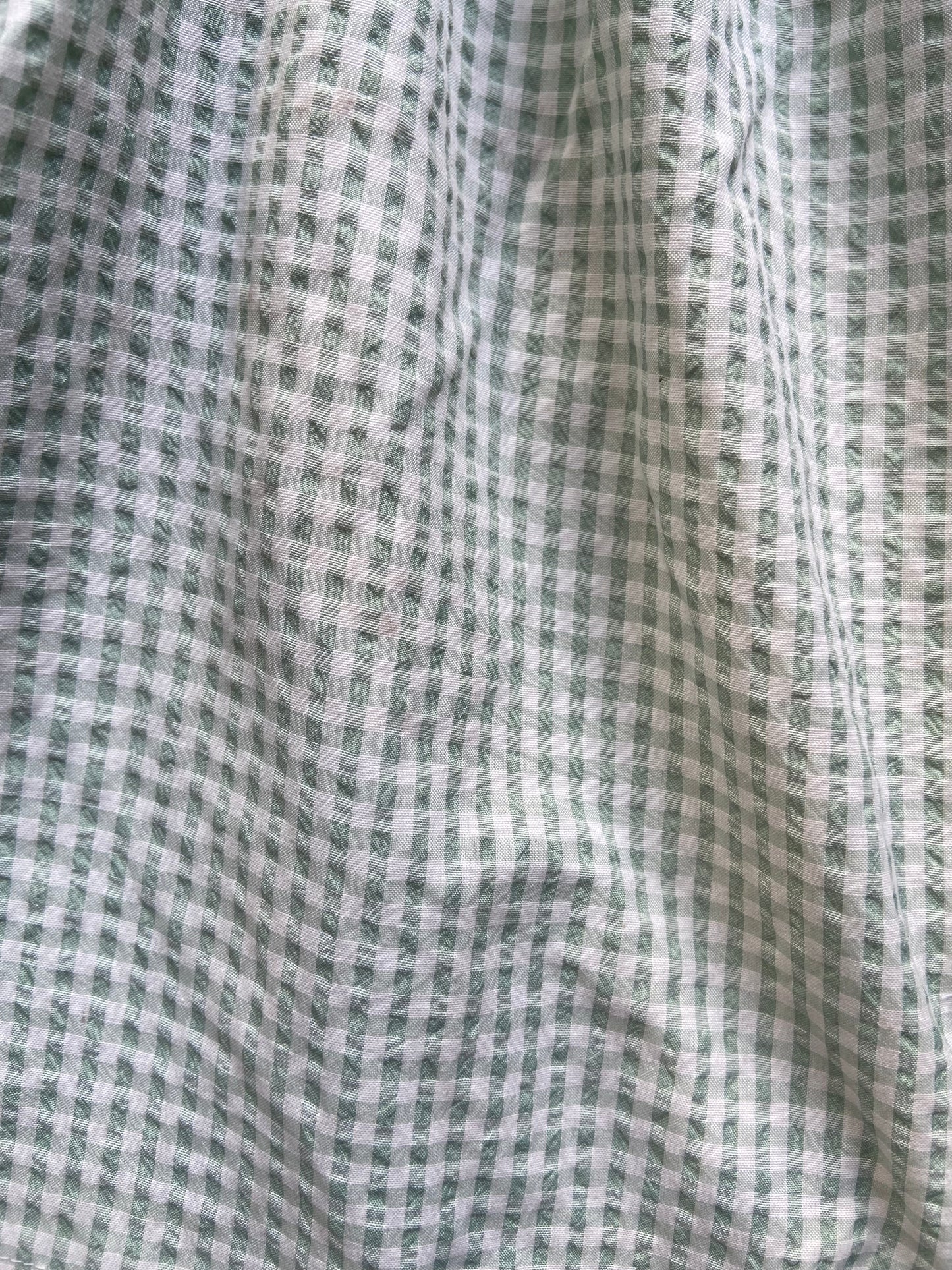 Gingham Puff Sleeve Crop Top – Mint Green