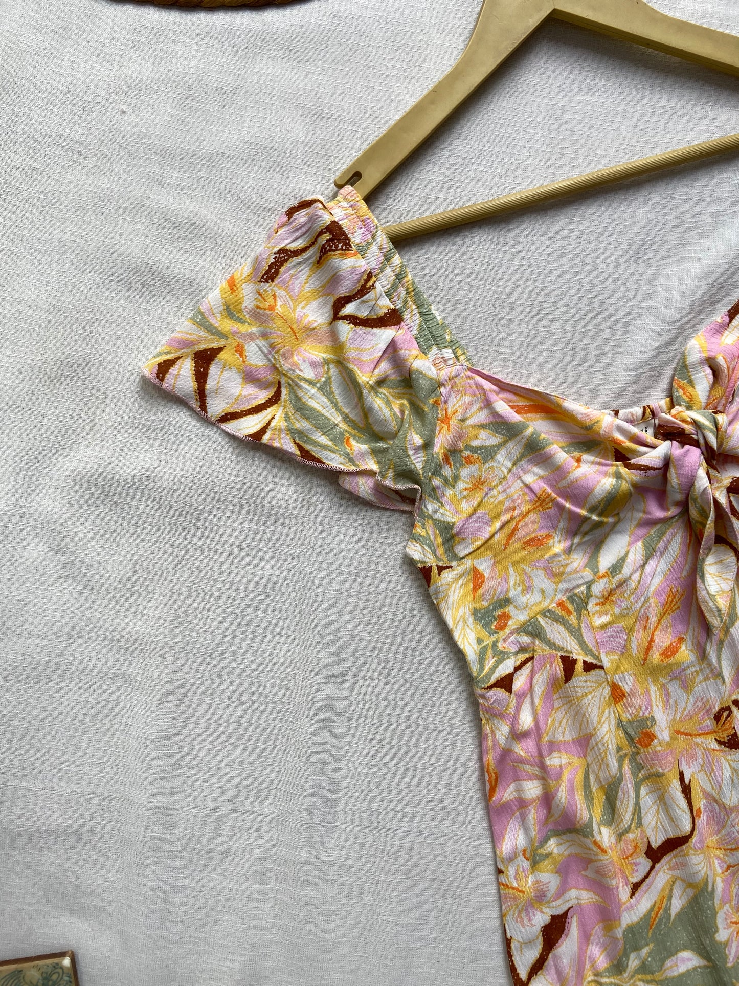 Yellow Floral Mini Dress