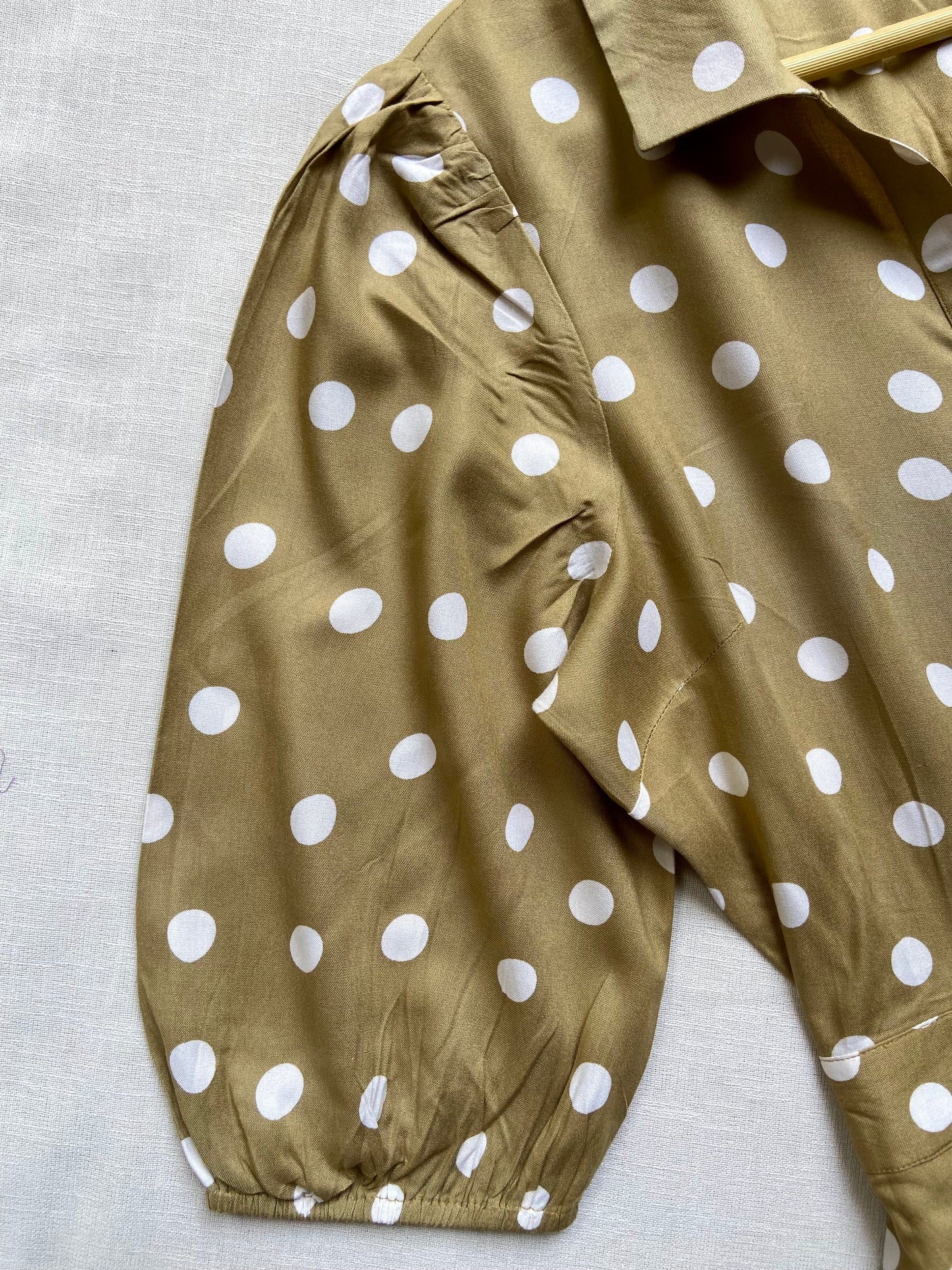 Olive Polka Dot Jumpsuit