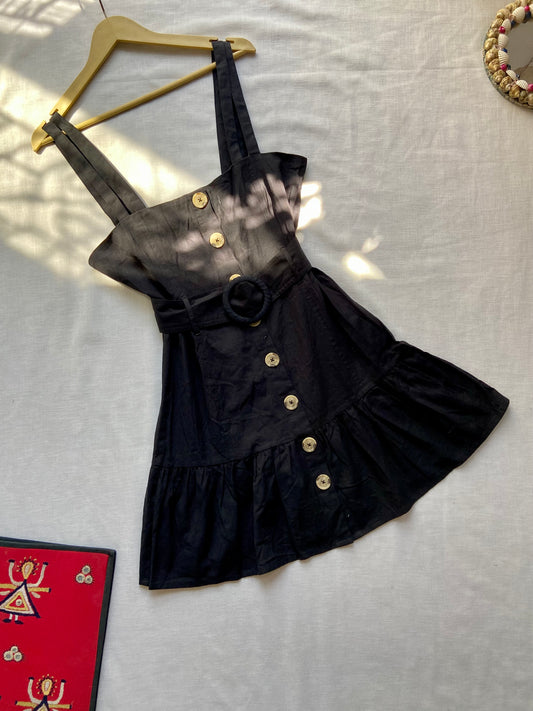 City Night Belted Skater Dress